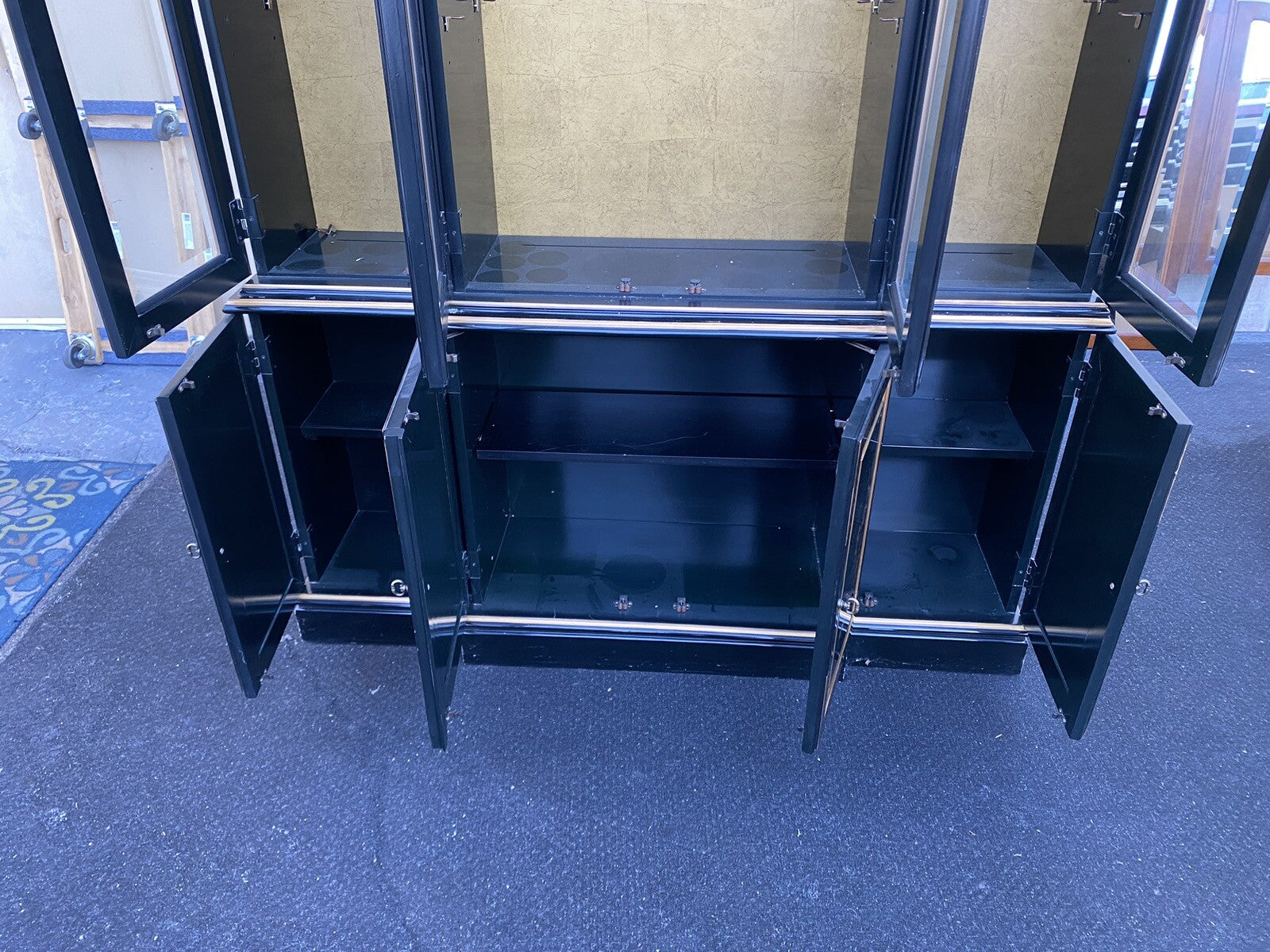 66268  ETHAN ALLEN Oriental Breakfront Curio Cabinet