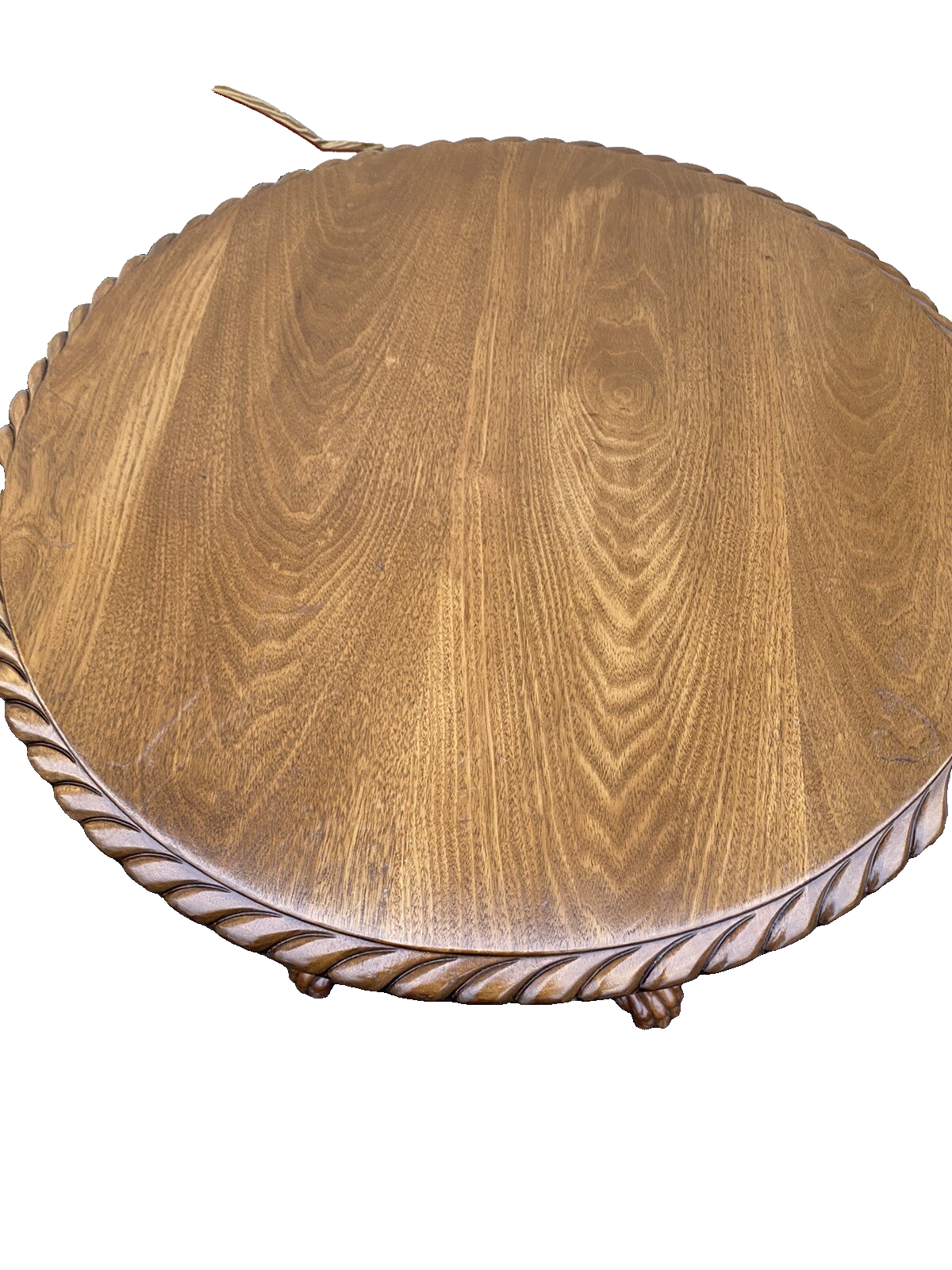 65053 Solid Mahogany Custom Hand Carved Tilt Top Lamp Table Stand