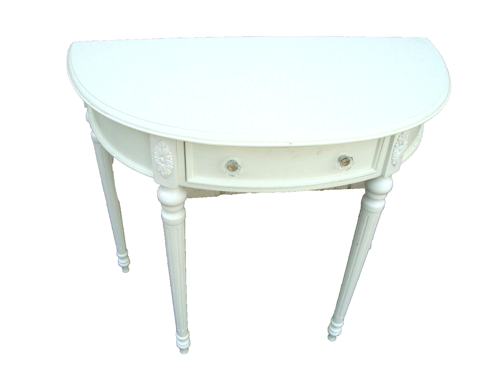 62033  White Console Hall Table Server Sideboard w/ Drawer