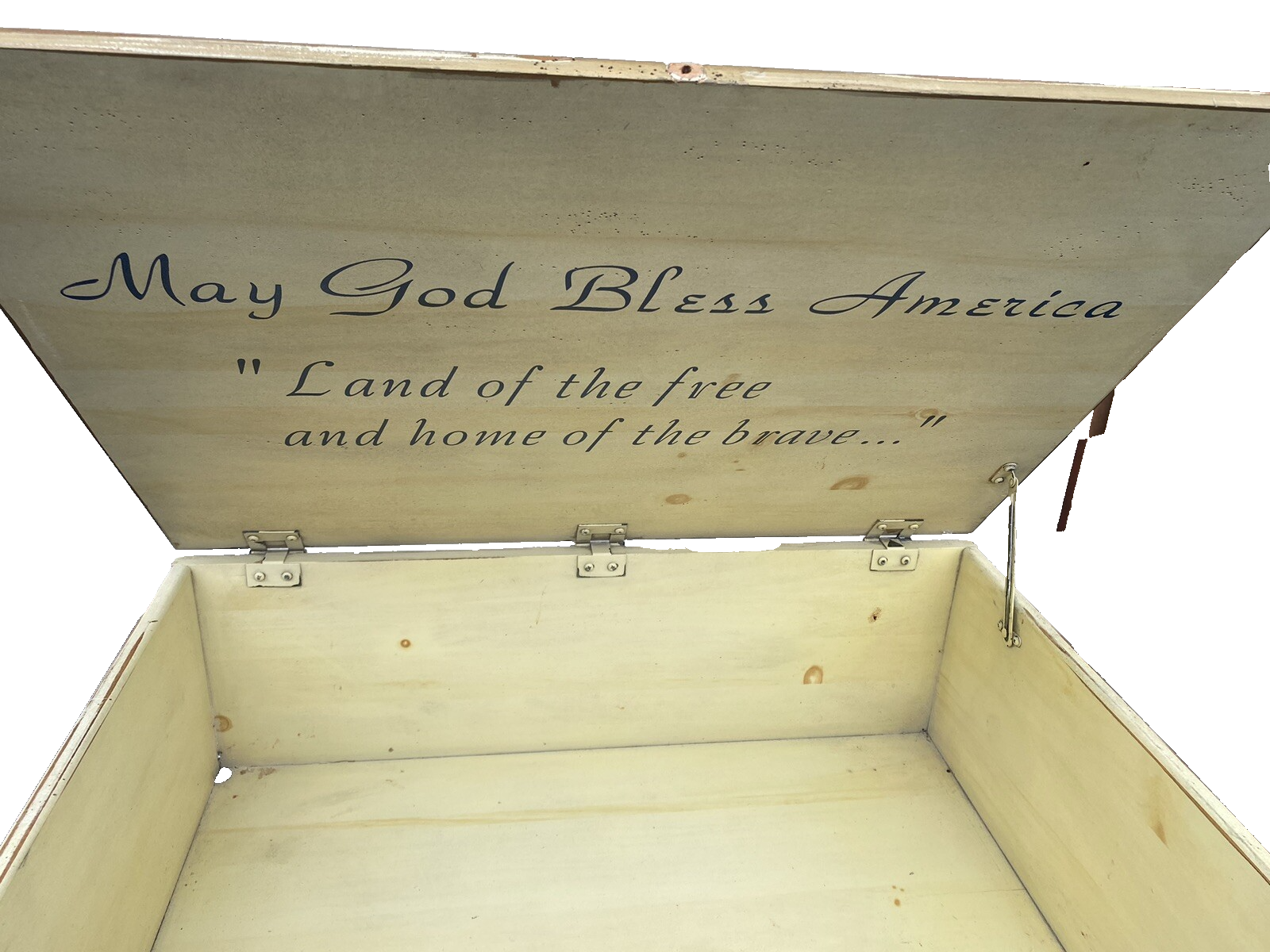 65174  Rustic  Primative Coffee Table with  STORAGE  Americana Flag Design