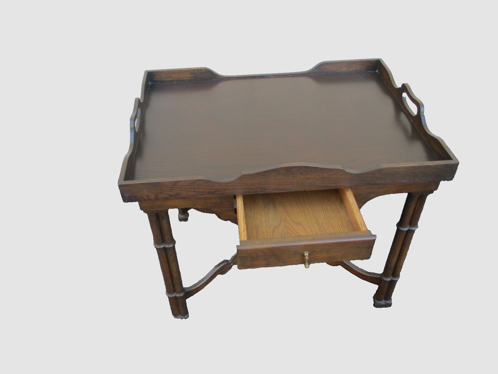 63837 Oak Tray Top Coffee Table Stand 