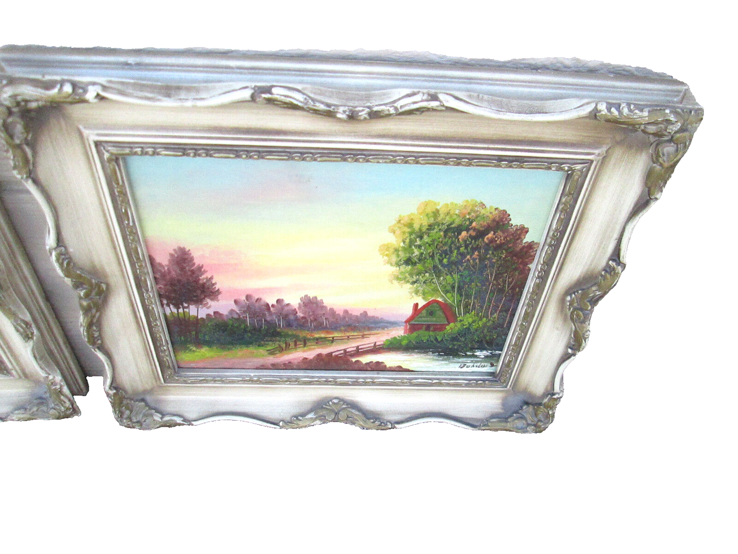 55162  Pair Mid Century French Oil Painting ARTIST  Signed  BOHILUM ??