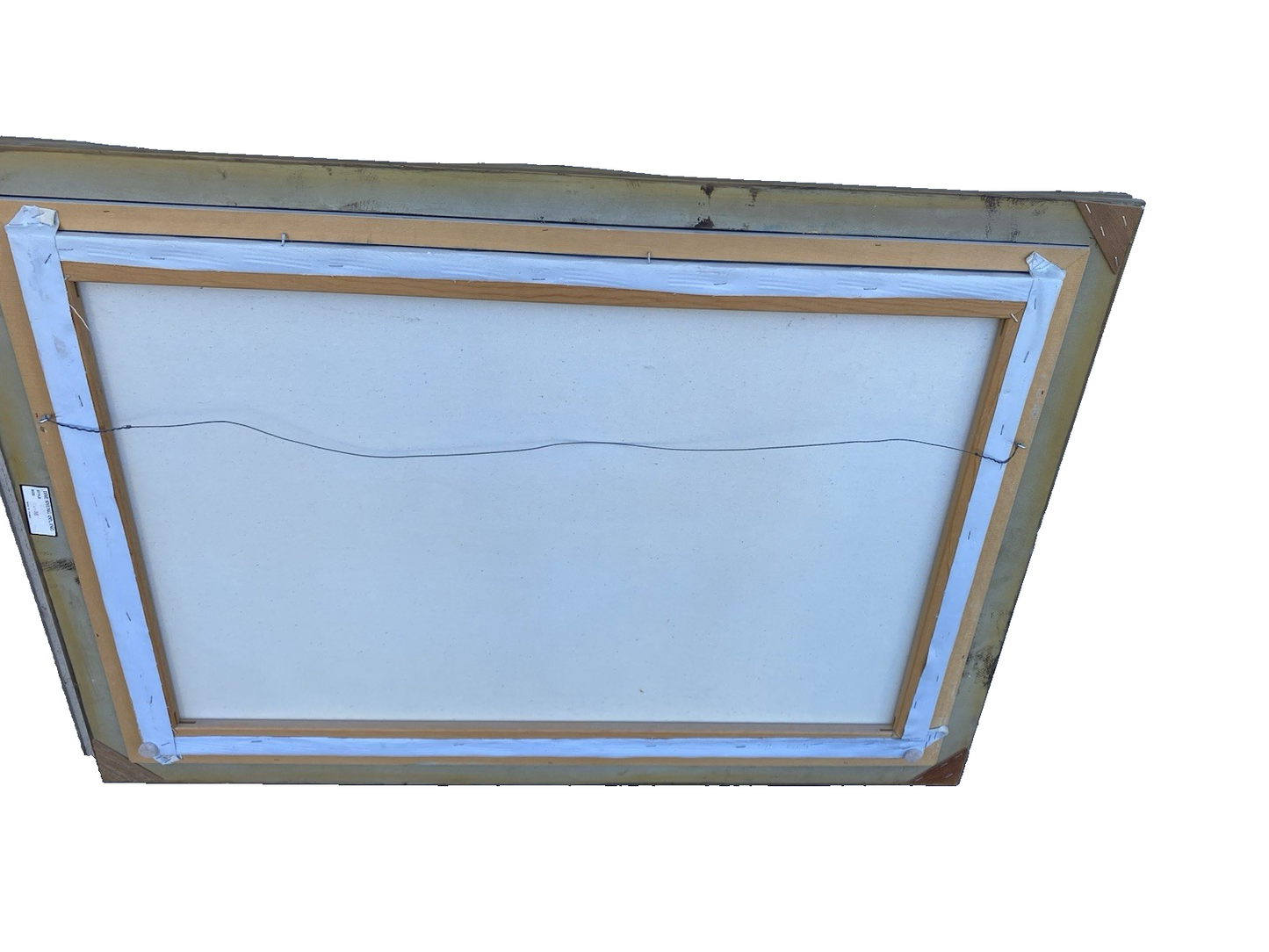 66562   Large Oil Painting on Canvas of Bridge in Frame Artist Signed 41 x 30