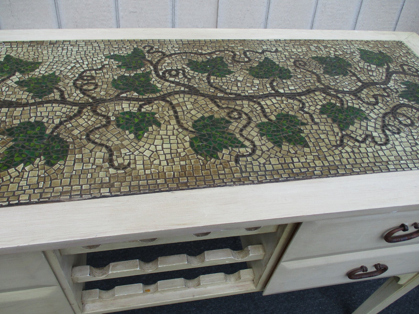 63569 Quality Decorator Sideboard Server Cabinet with Wine Rack Factory Finish