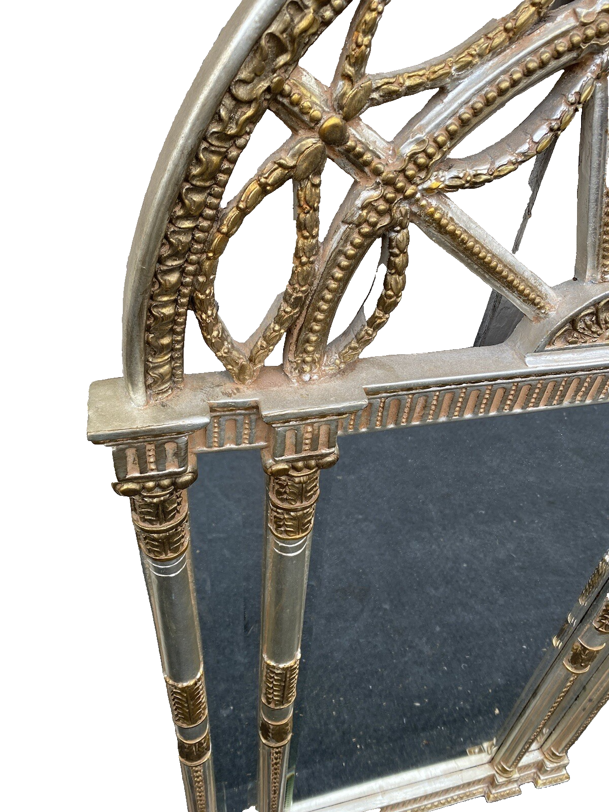 64843 Fancy Decorator Silver Carved  Mirror