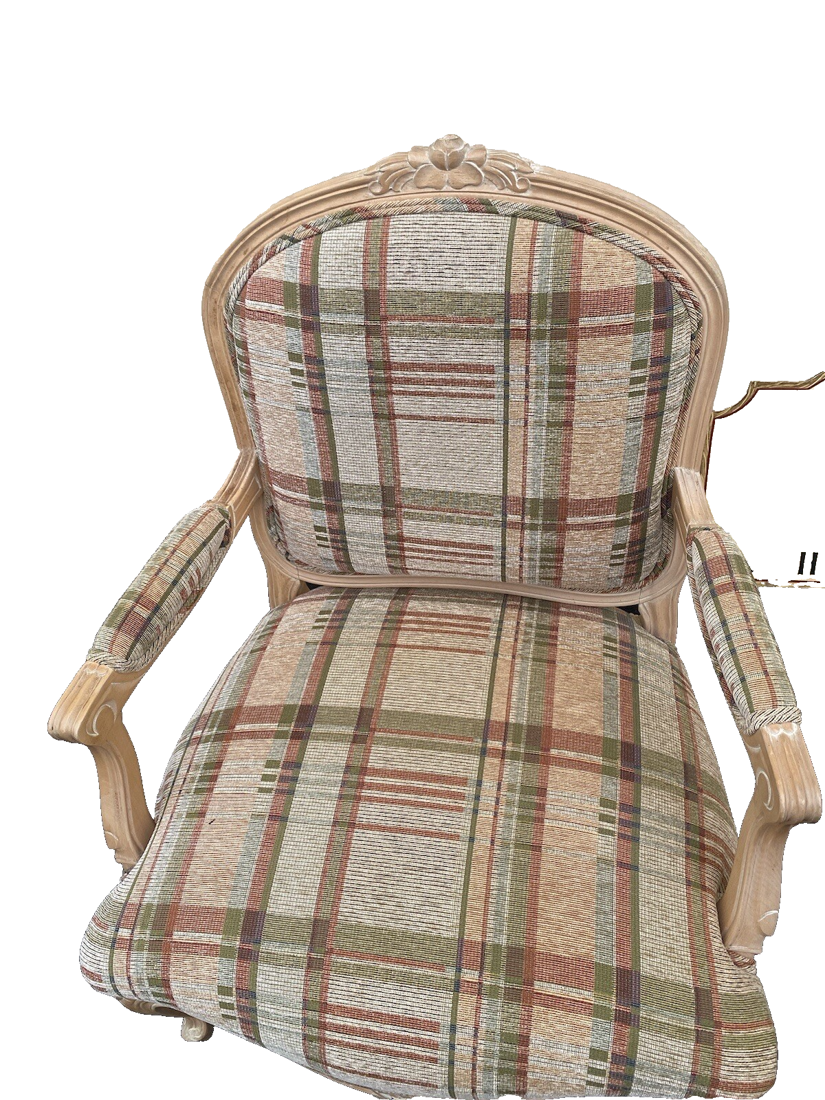 64583 Upholstered French Armchair Bergere Chair With Pillow