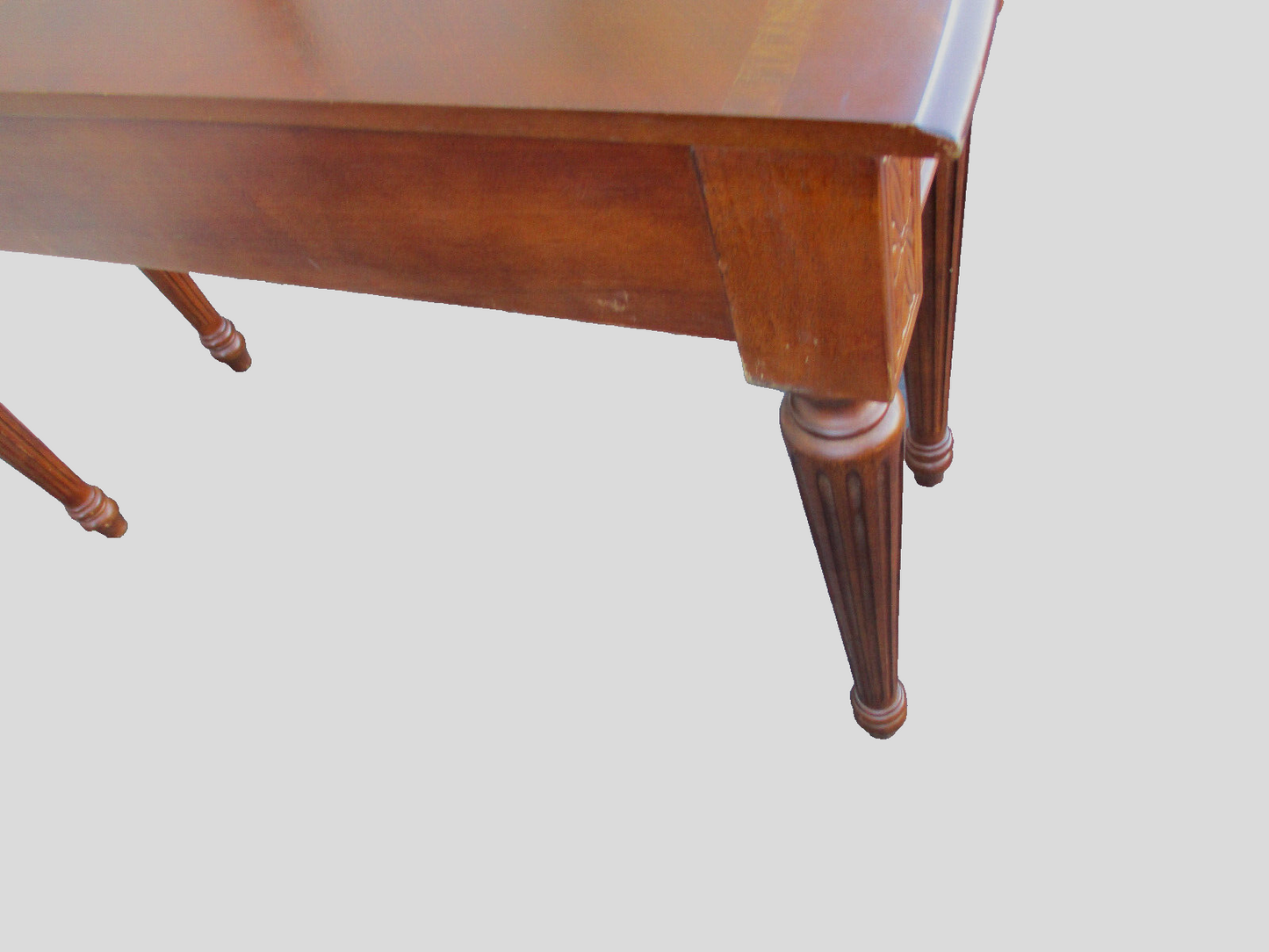 63917   Banded Mahogany Console Hall Table Stand