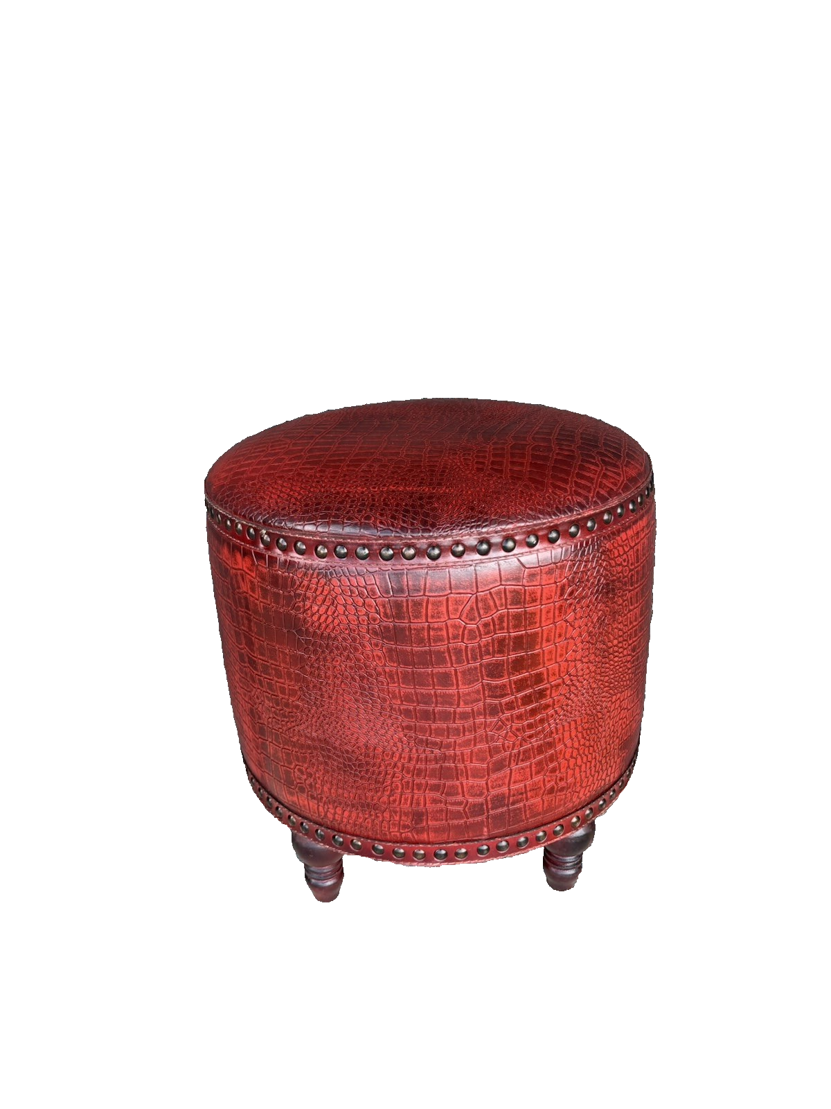 66940 LEATHER ??? Footstool Ottoman Stool
