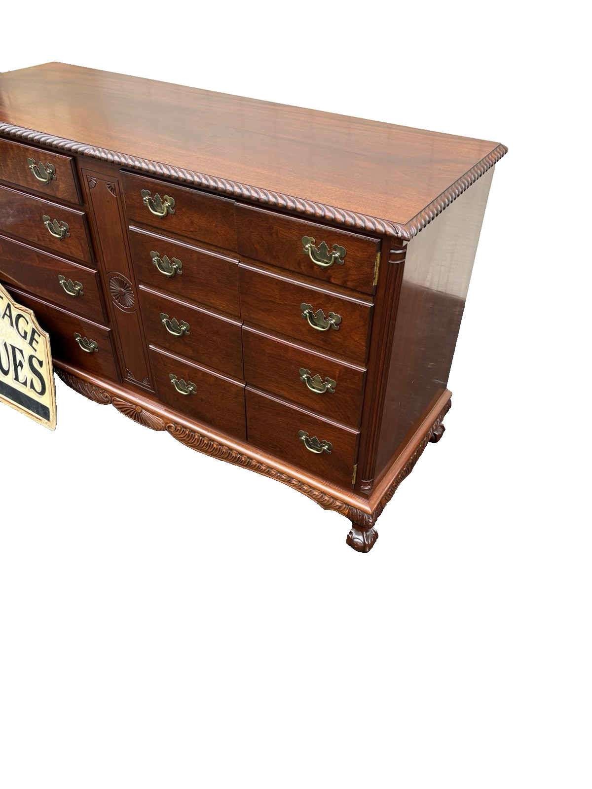 00001 Antique Mahogany Dresser Cabinet Chest