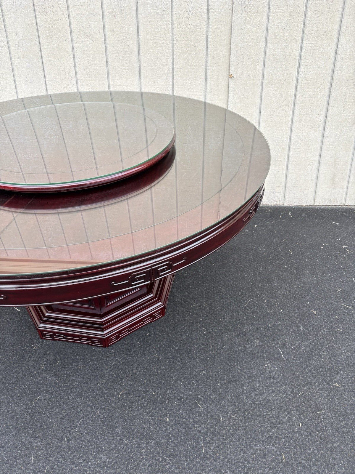 66875   Oriental Dining Table with Laz-Z-Susan and 8  Side Chair s