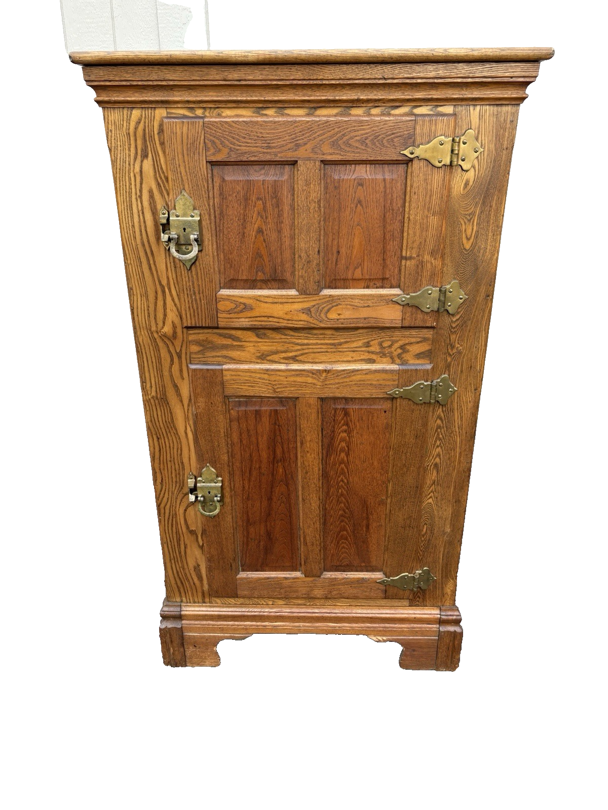 65511 Antique Victorian Oak Ice Box Liquor Storage Cabinet