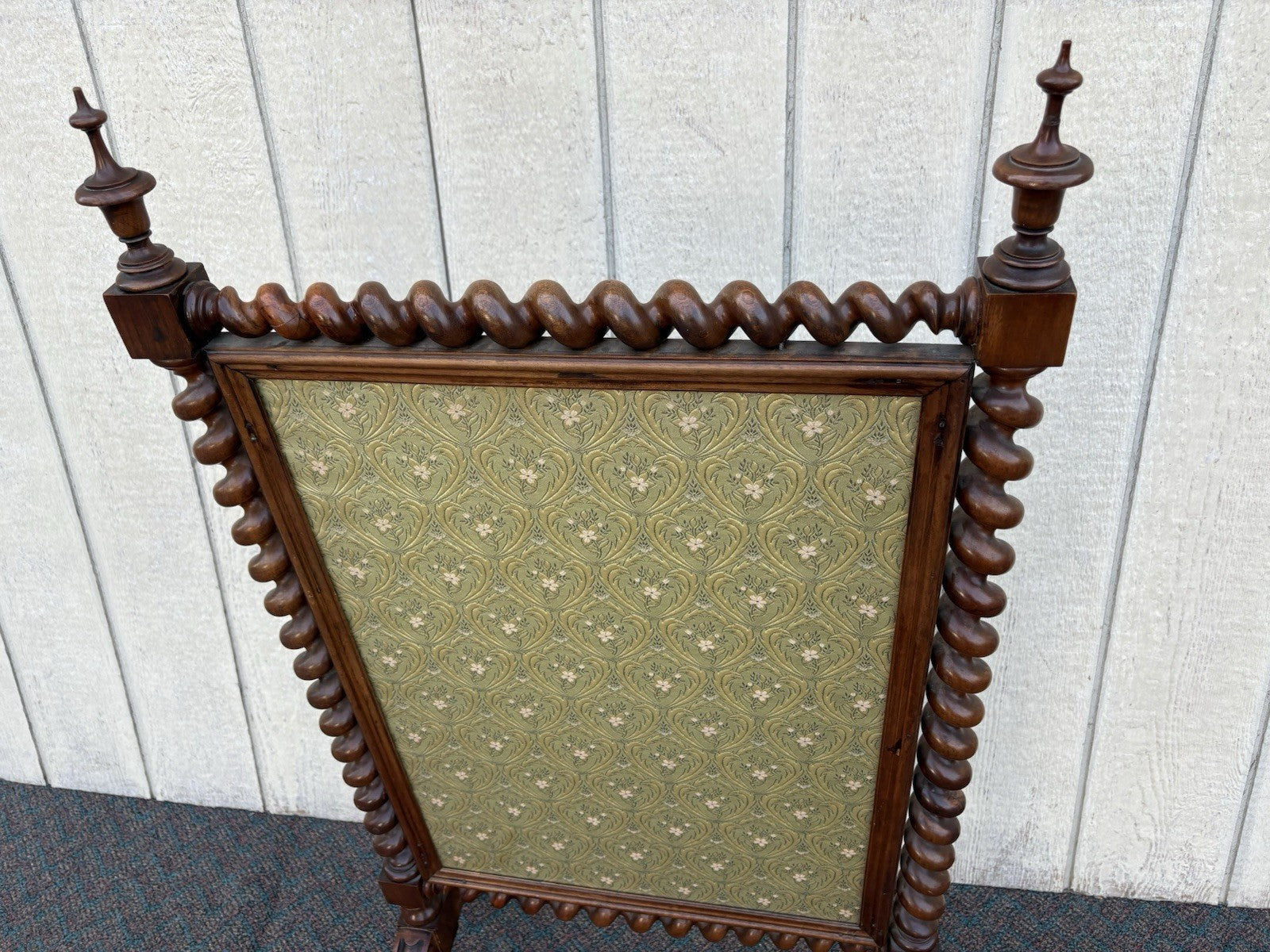 66905   Antique Victorian 2 Sided Walnut Fireplace Mantle Screen