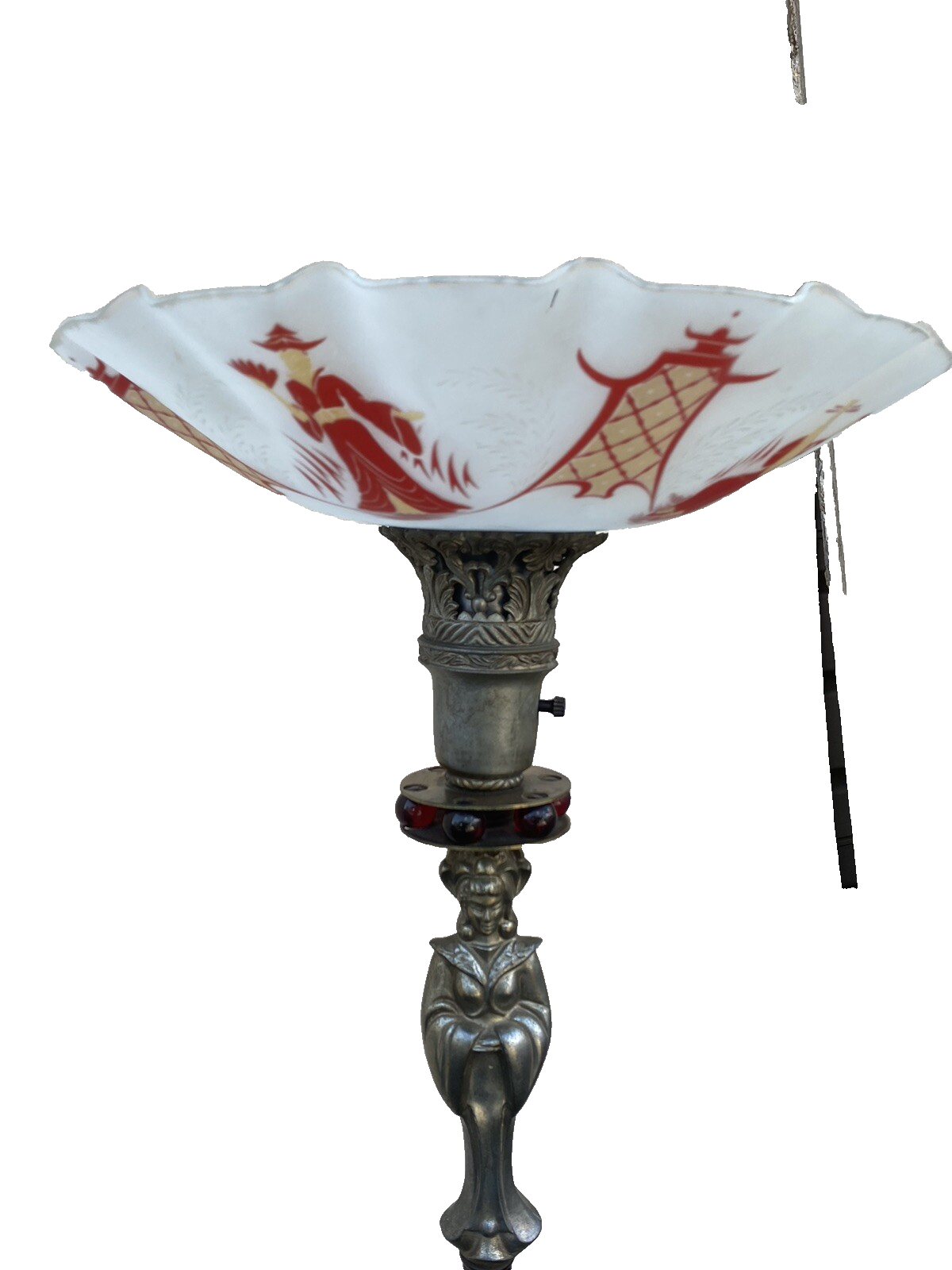 65619  Oriental Figural Torch Lamp Light