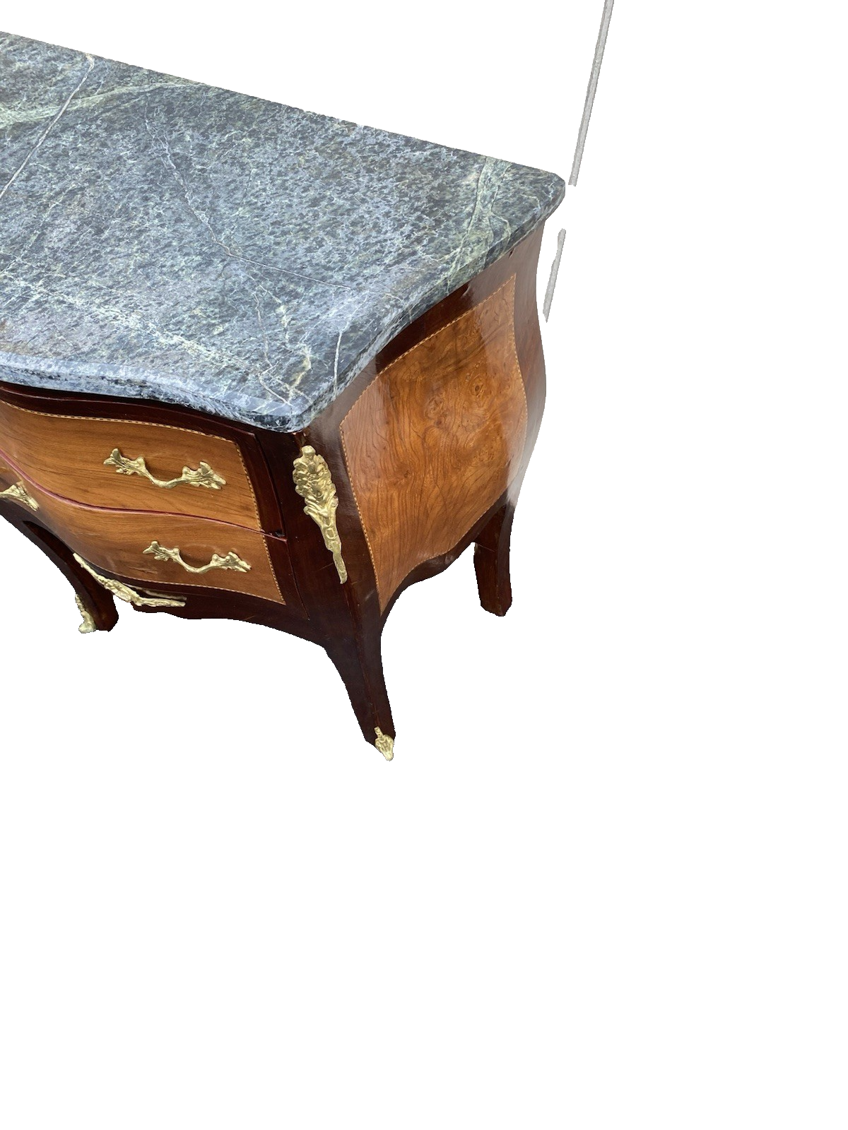 66504  Louis XV Marble Top Nightstand End Table Stand