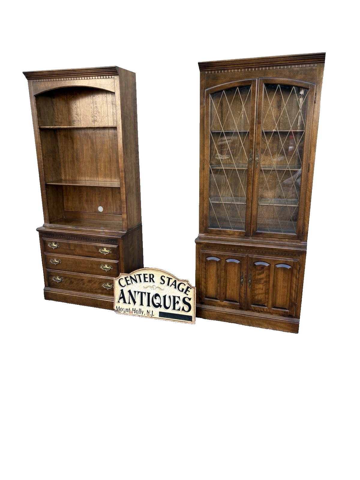 66953 Maple ETHAN ALLEN Curio China Cabinet Bookcase