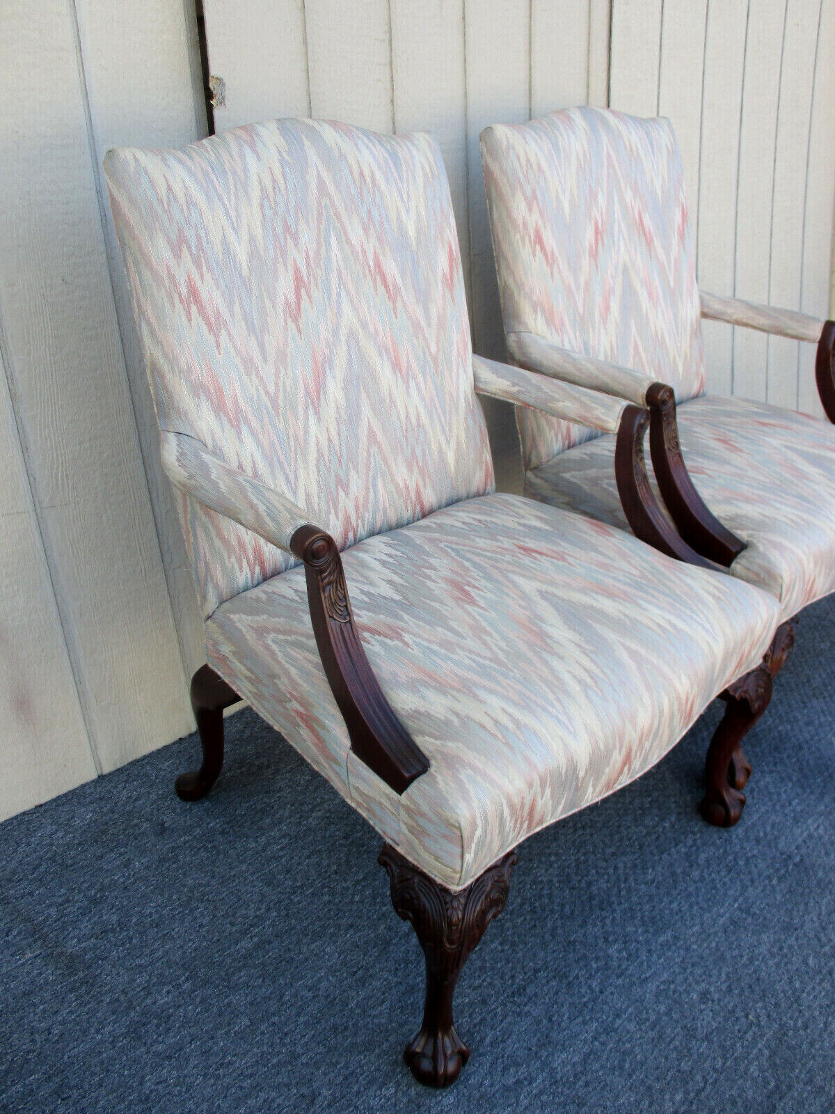 62465 Pair SHERRILL Furniture Chippendale  Armchair Chairs