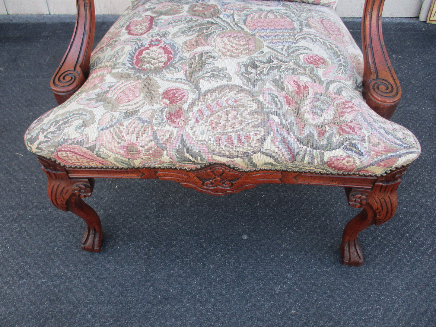 64219 Claw Foot Bergere Armchair Chair