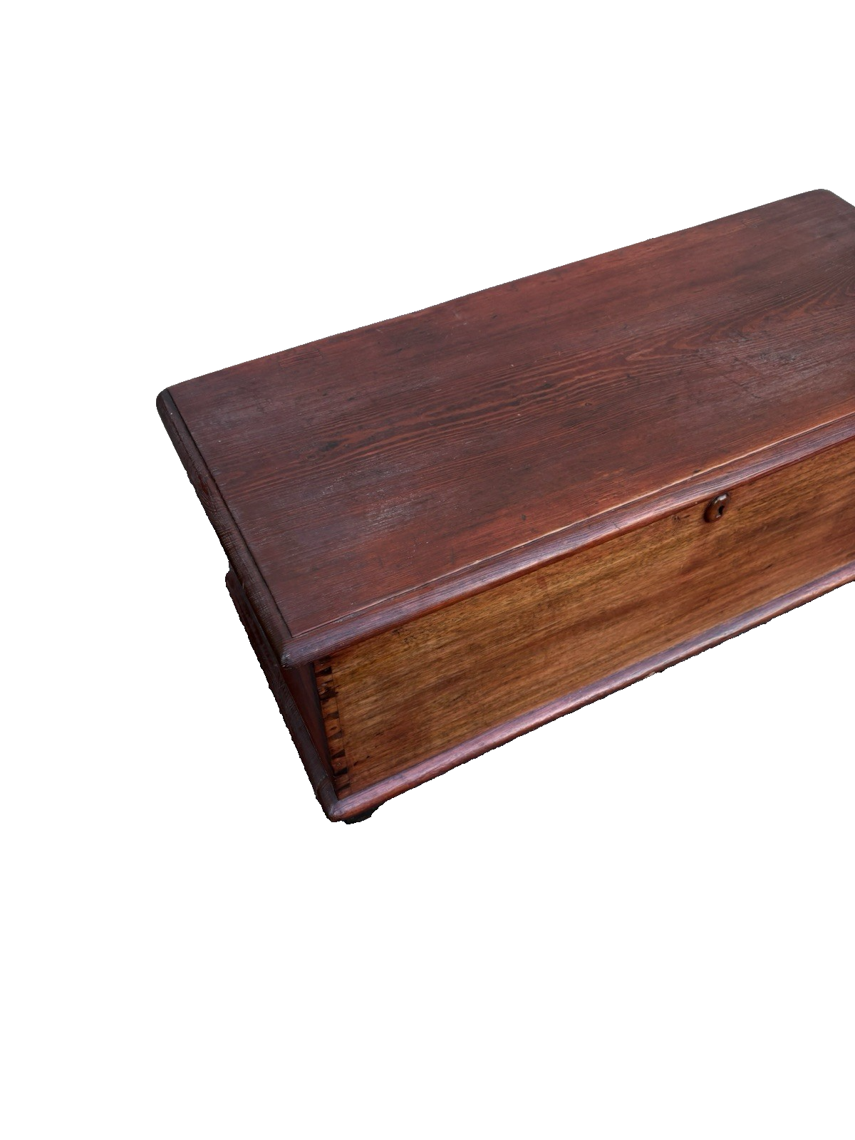 67016 Antique Primitive Storage Blanket Chest With Dovetailed Sides