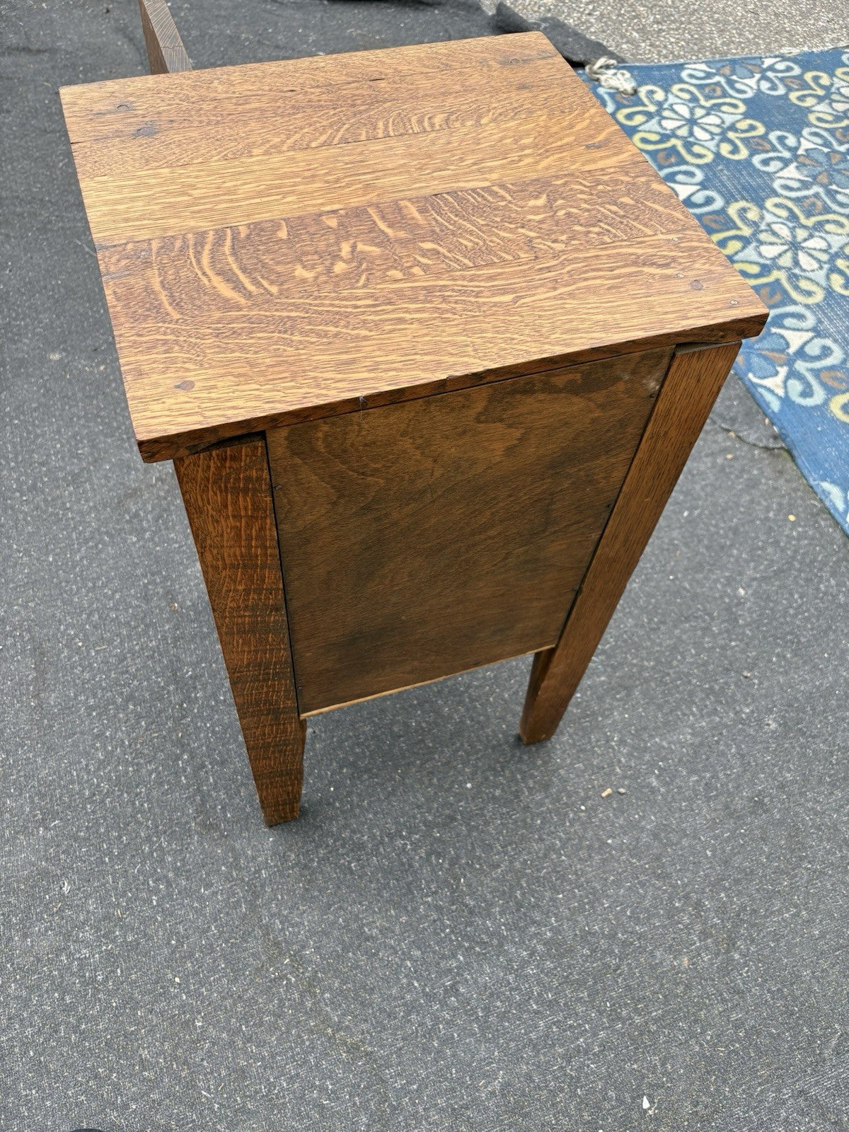 66720   Mission Oak Arts Crafts Nightstand End table Taboret