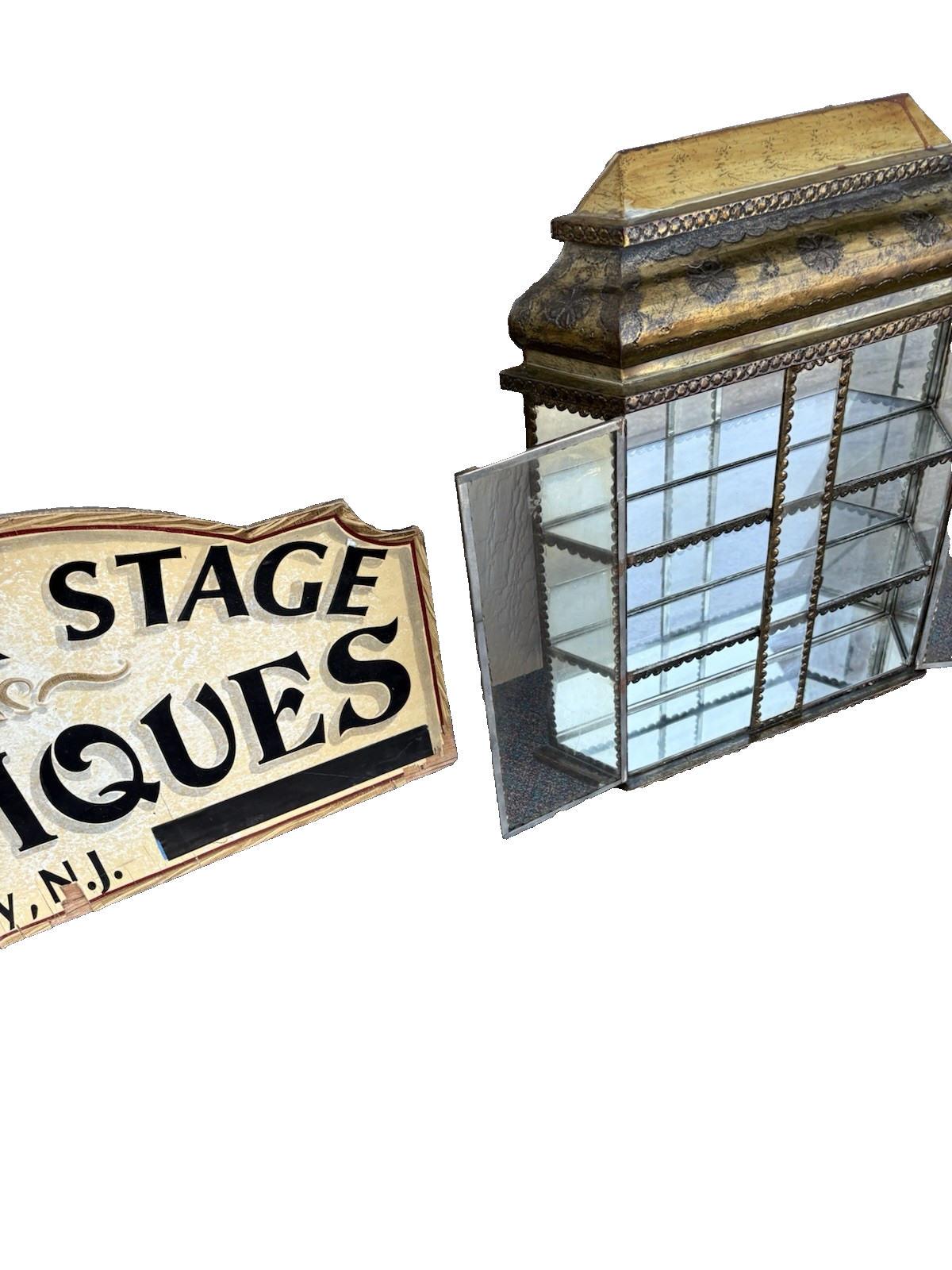66958 METAL CLAD Whatnot Curio Wall Shelf w/ 2 Doors