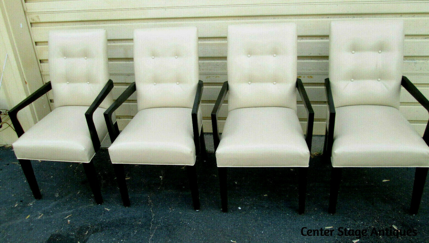 55577 SET OF 4 LEATHER? BERGERE OFFICE DINING CHAIR S   ARMCHAIR S