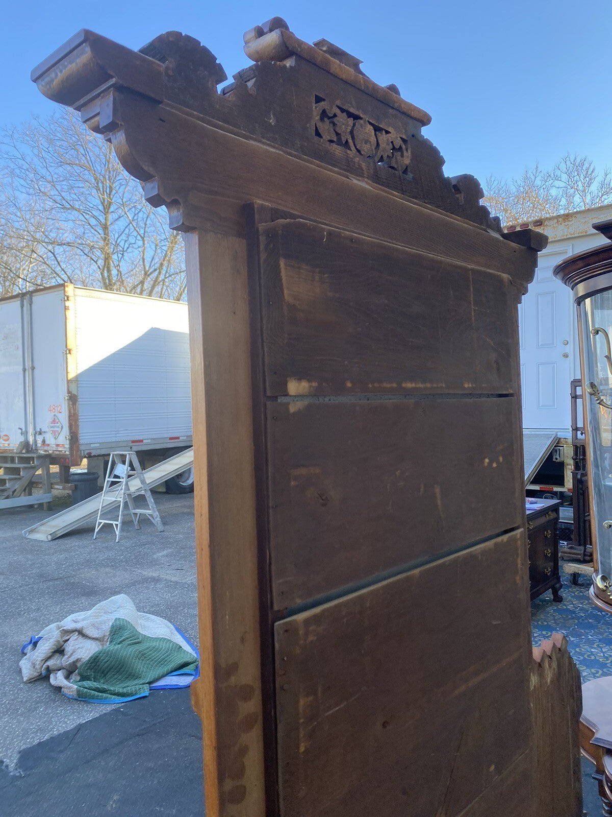 65166 Antique Victorian Oak Dresser with Mirror
