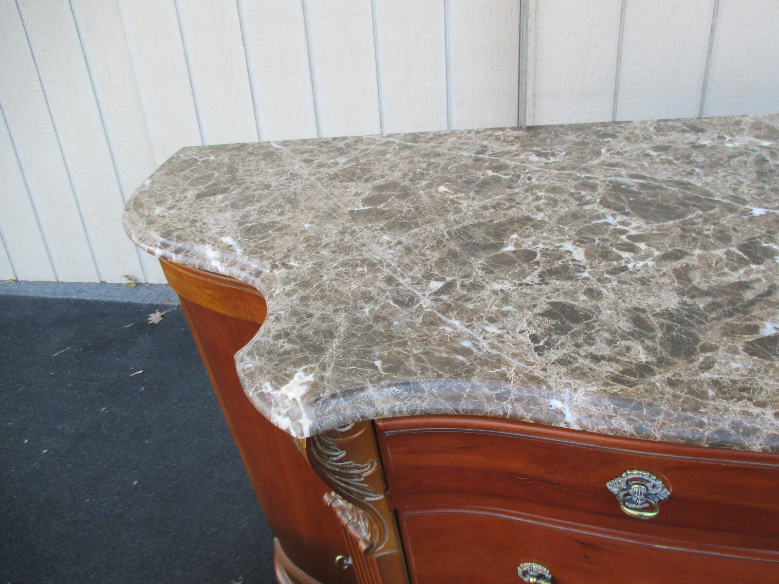 63952 Marble Top American DREW Sideboard Server Cabinet 