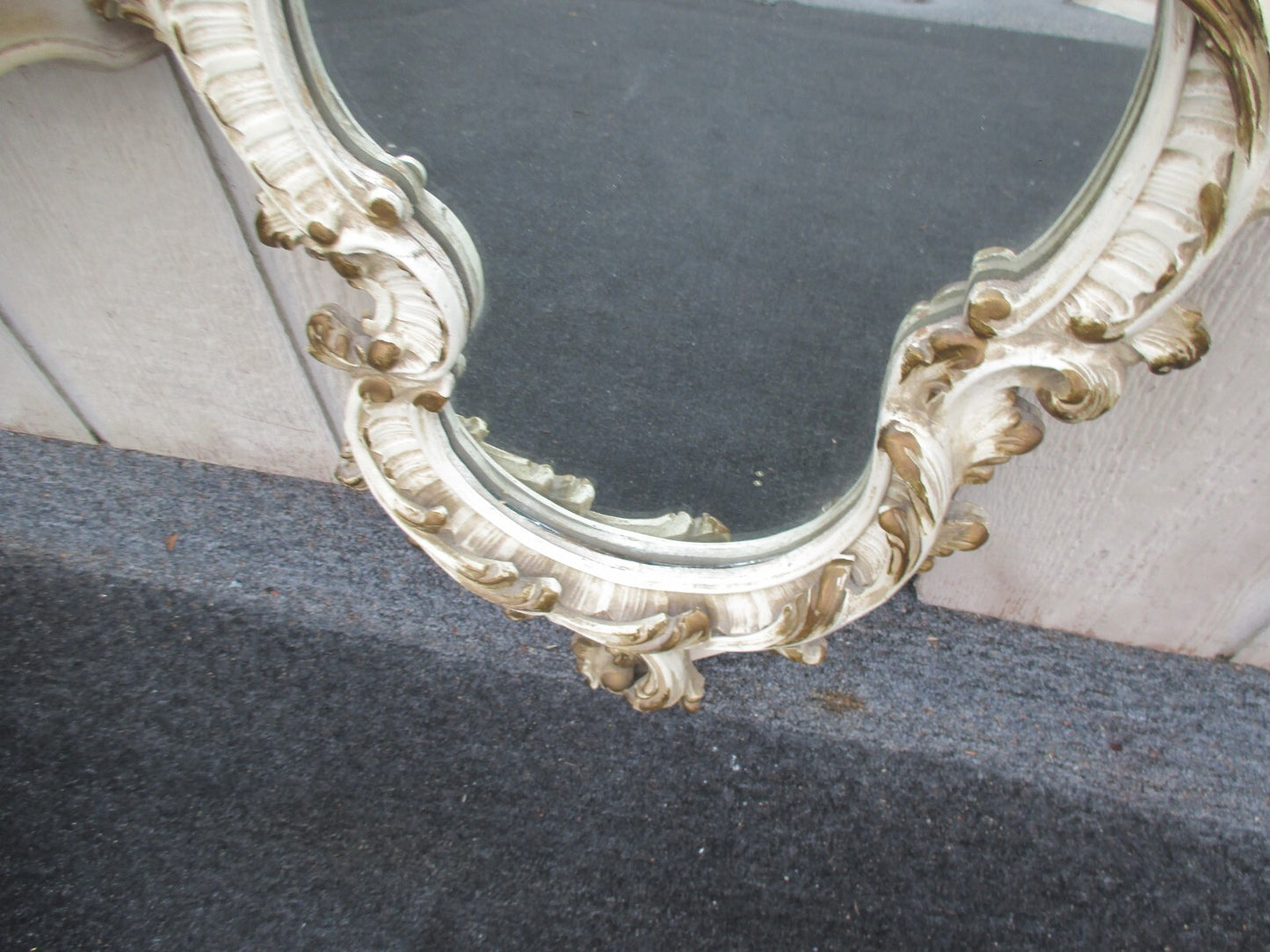 63814   Decorator Marble Top Wall Shelf with Mirror