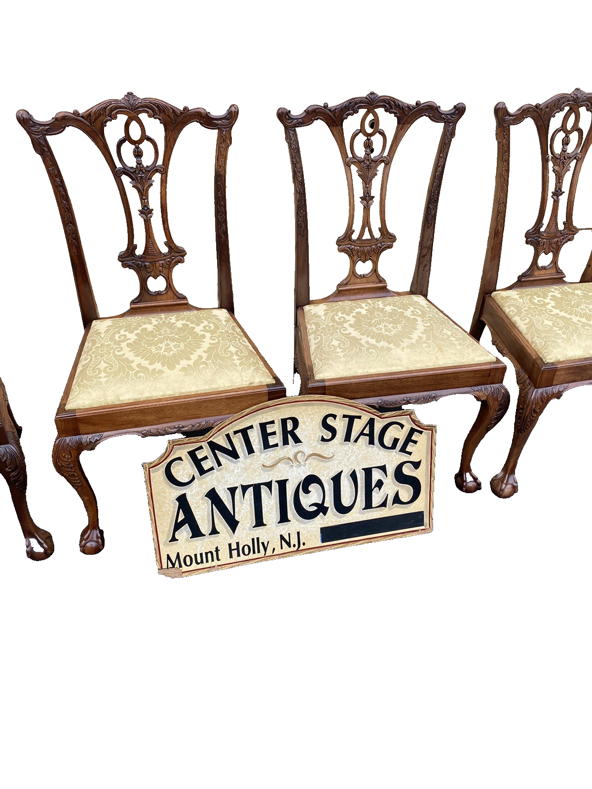 65823 Set of 8 GEORGIAN Furnishings  Solid Mahogany Dining Chairs