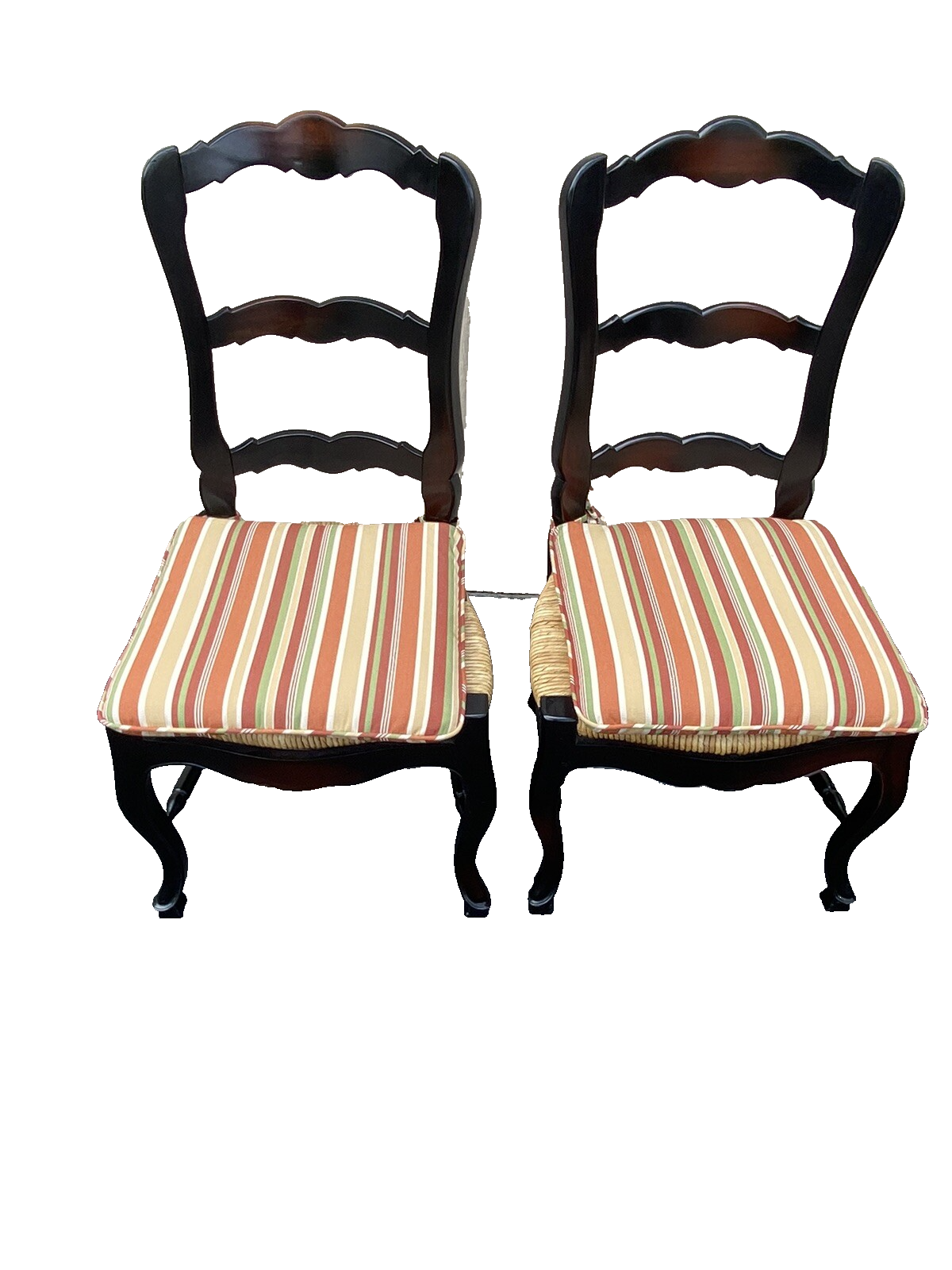 65624 Set of 4 Ebony Rush Seat Dining Chairs Chair s