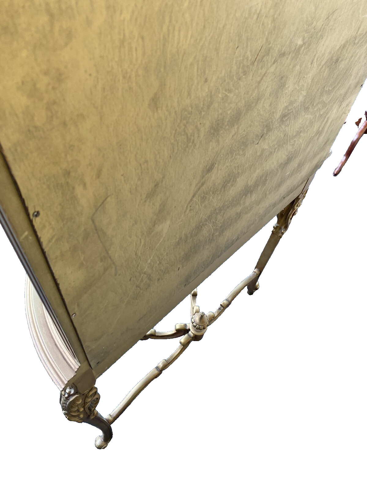 66114 Gold Louis XV Bow Glass Curio with 1 Drawer