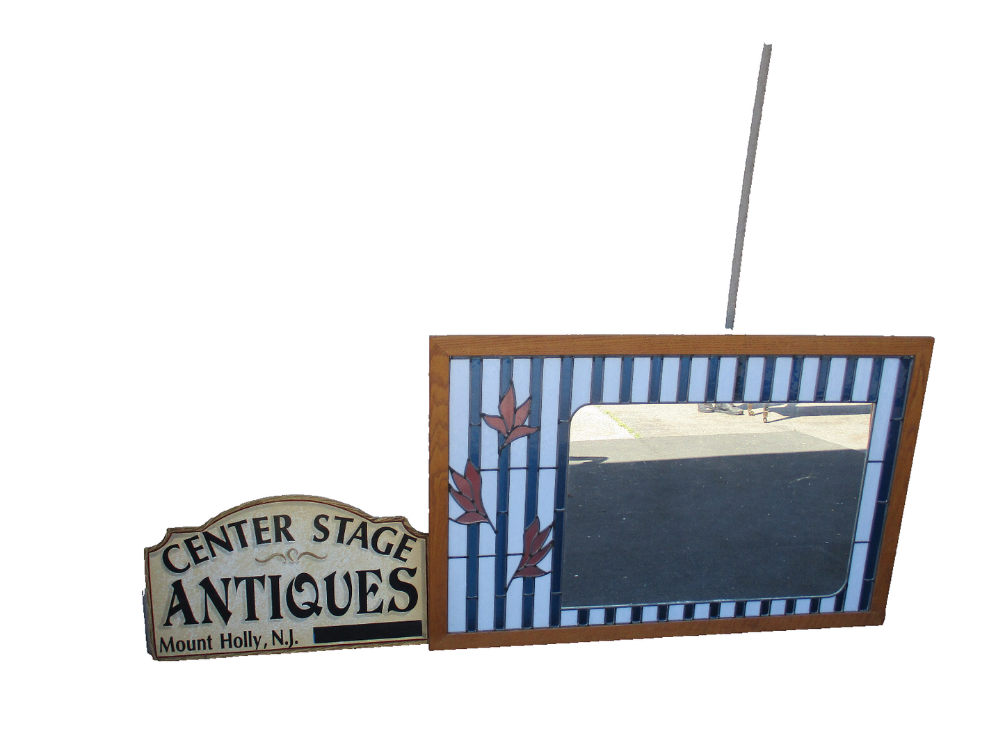 64355 Large Stain Glass Window with Mirror