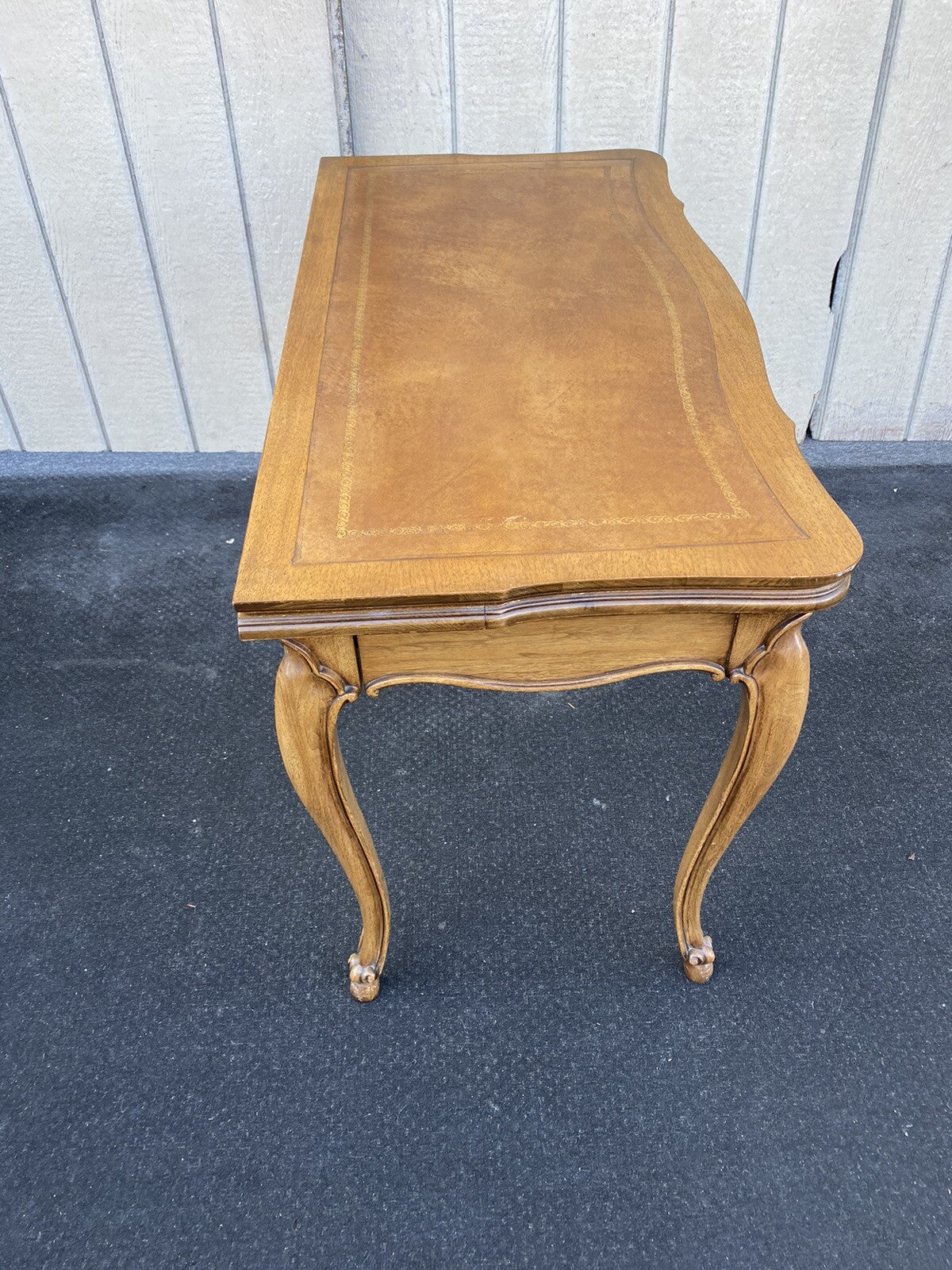 66283  French Country Leather Top Game Table Dining Table