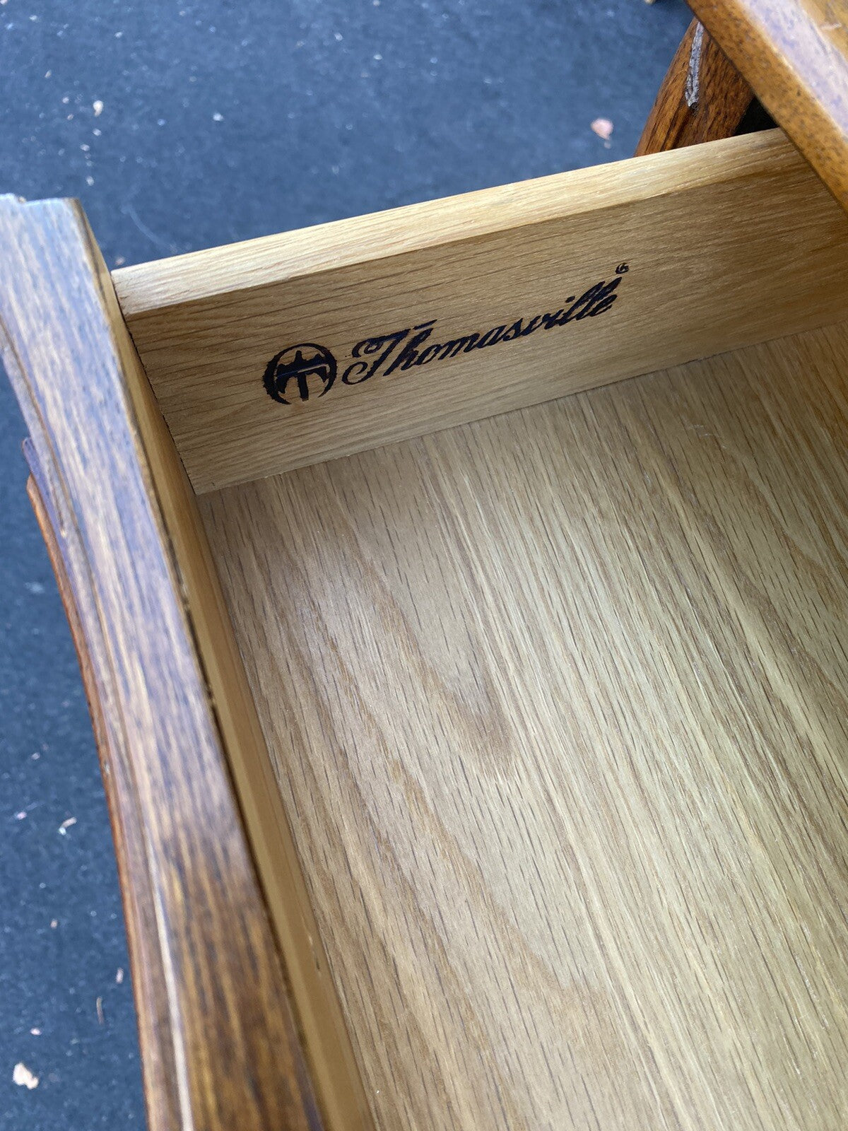 66017   THOMASVILLE Oak French Country W/ Bookcase Top