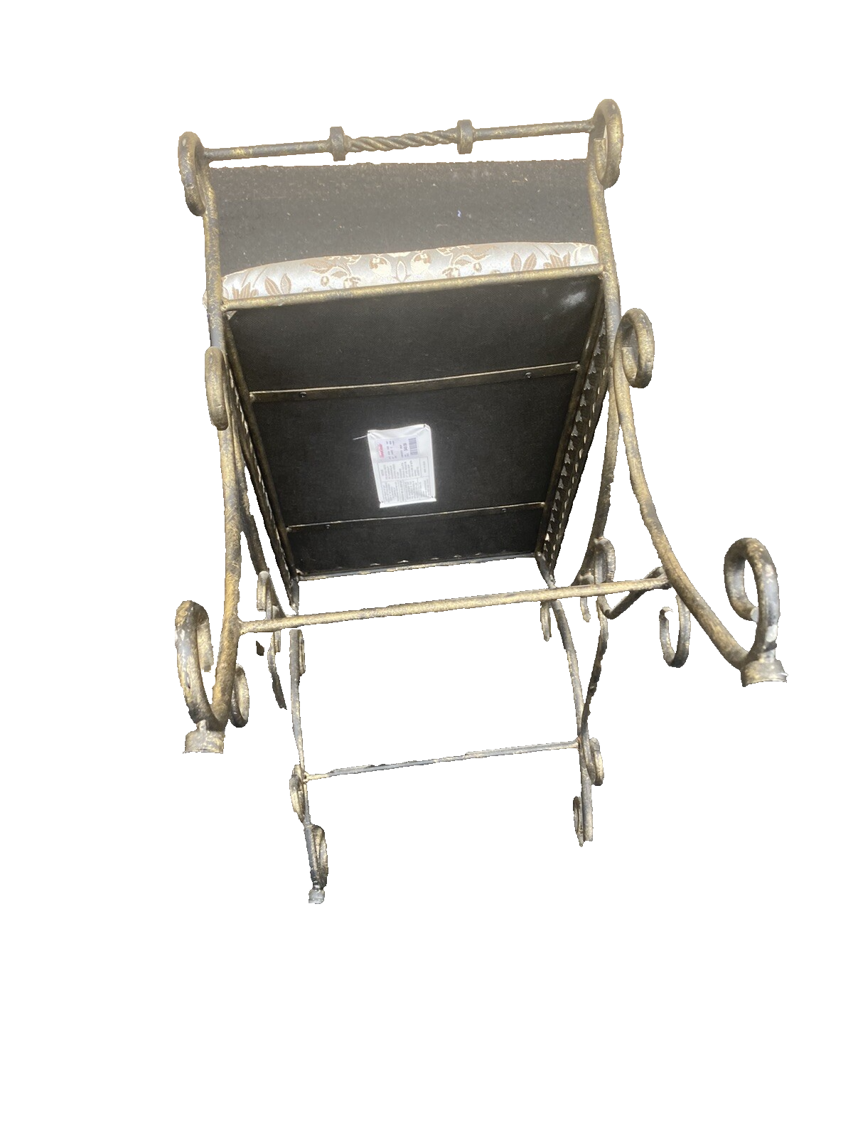 66353   Quality Fancy Scrolled Iron Vanity Bench Stool Ottoman