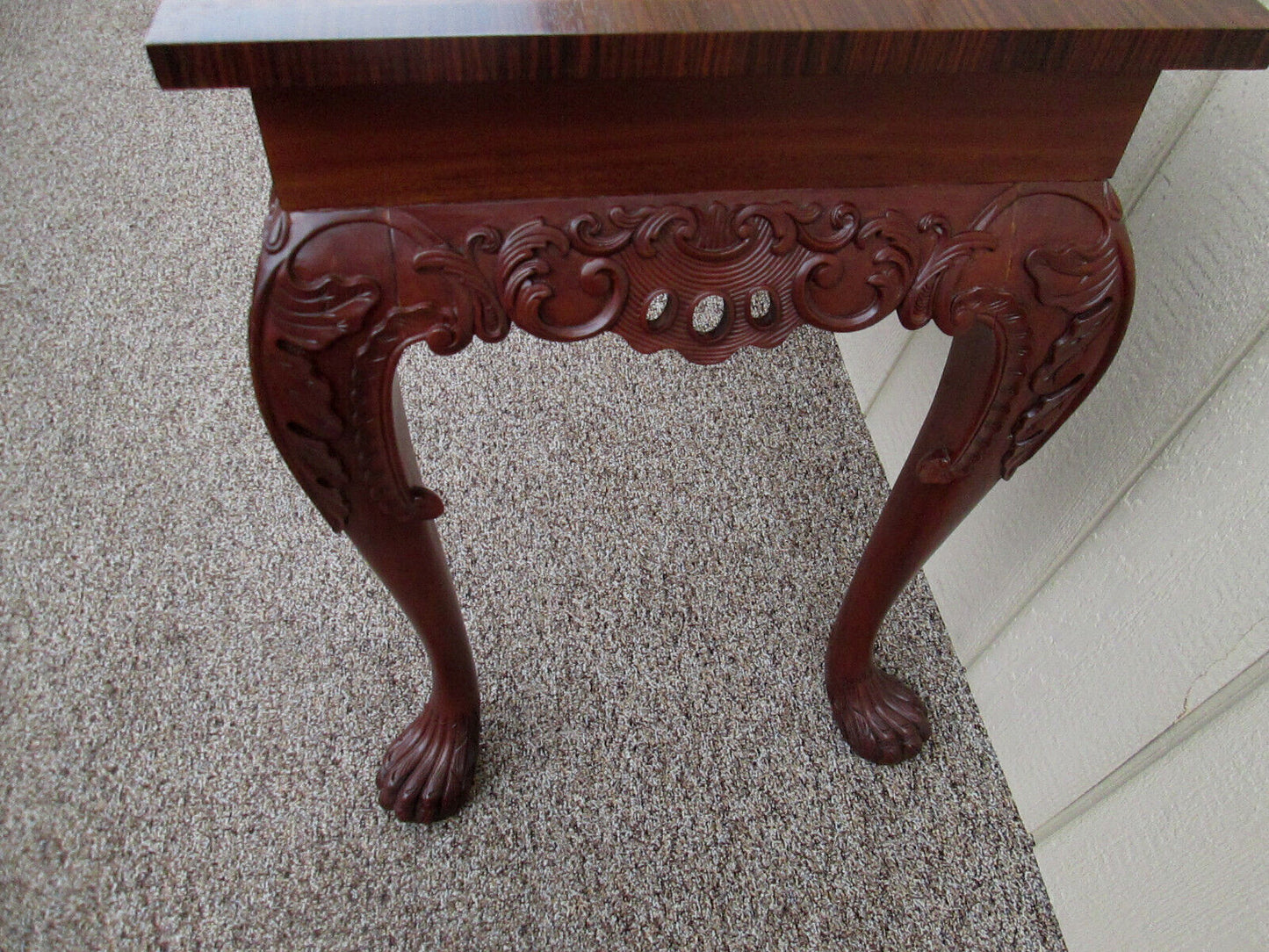 58349 Inlaid Mahogany Library Desk Console Table Stand Server Sideboard