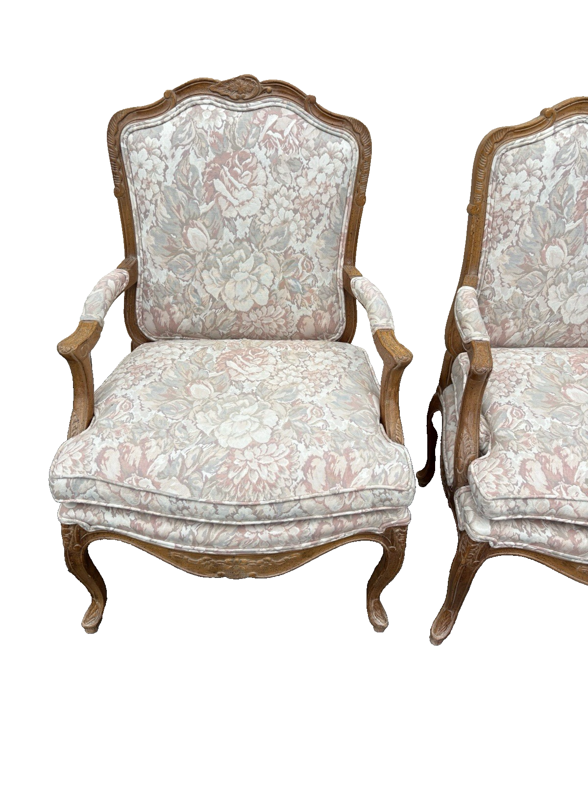 66838 Pair Louis XV Bergere Armchair Chair s