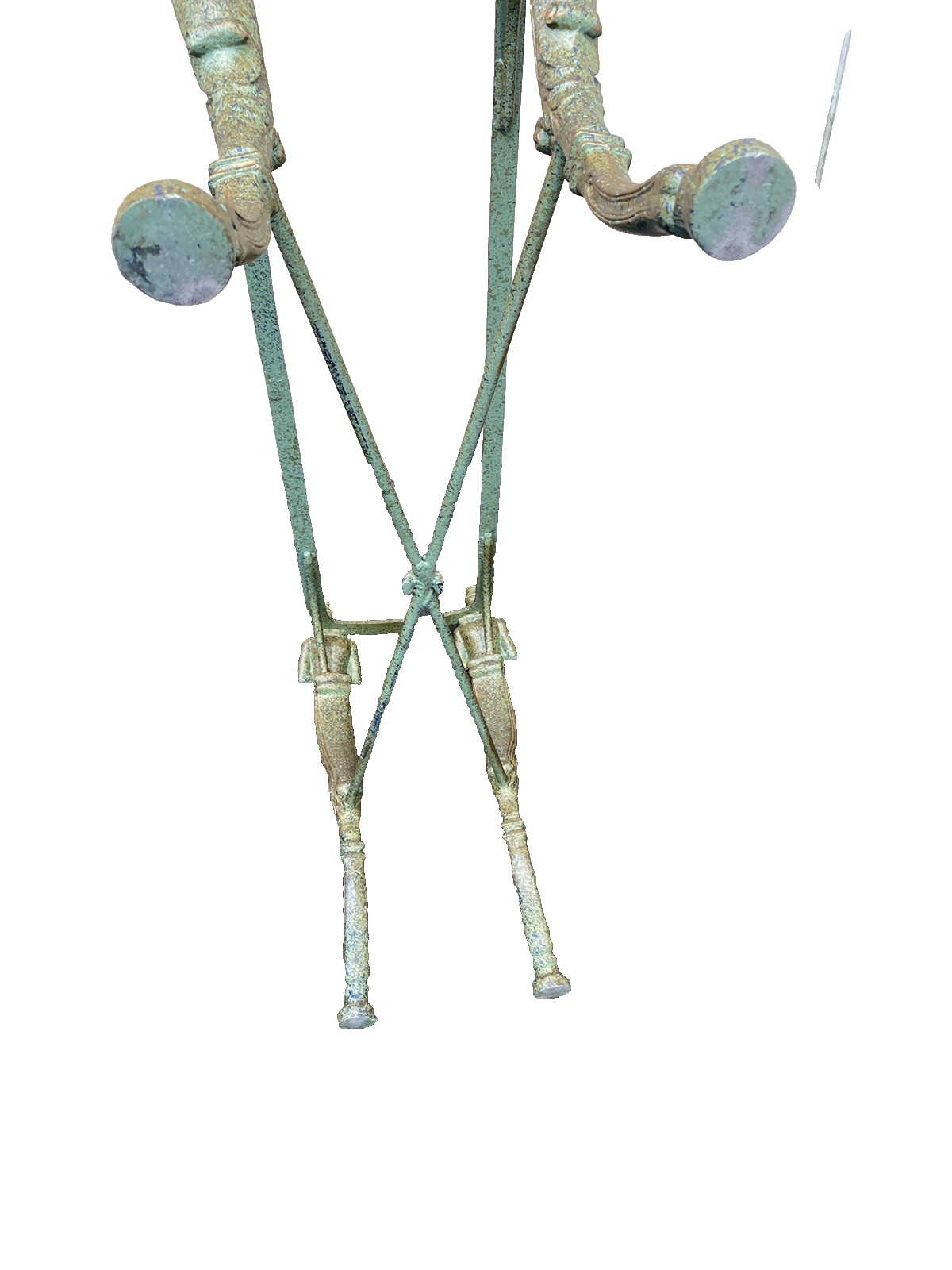 65667  Figural Glass Top Decorator Sofa Table