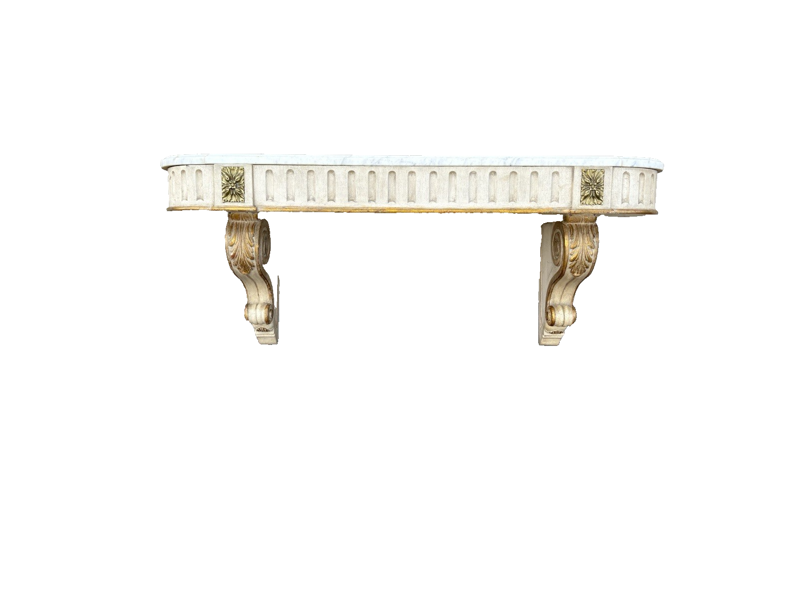 66591   Quality Wood Marble Top Wall Mantle Shelf