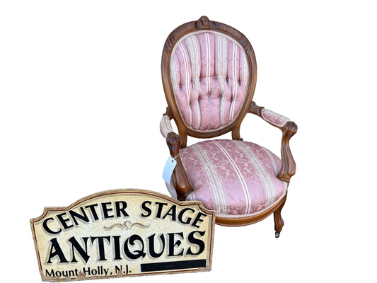 65750 Antique Victorian Walnut Armchair Chair