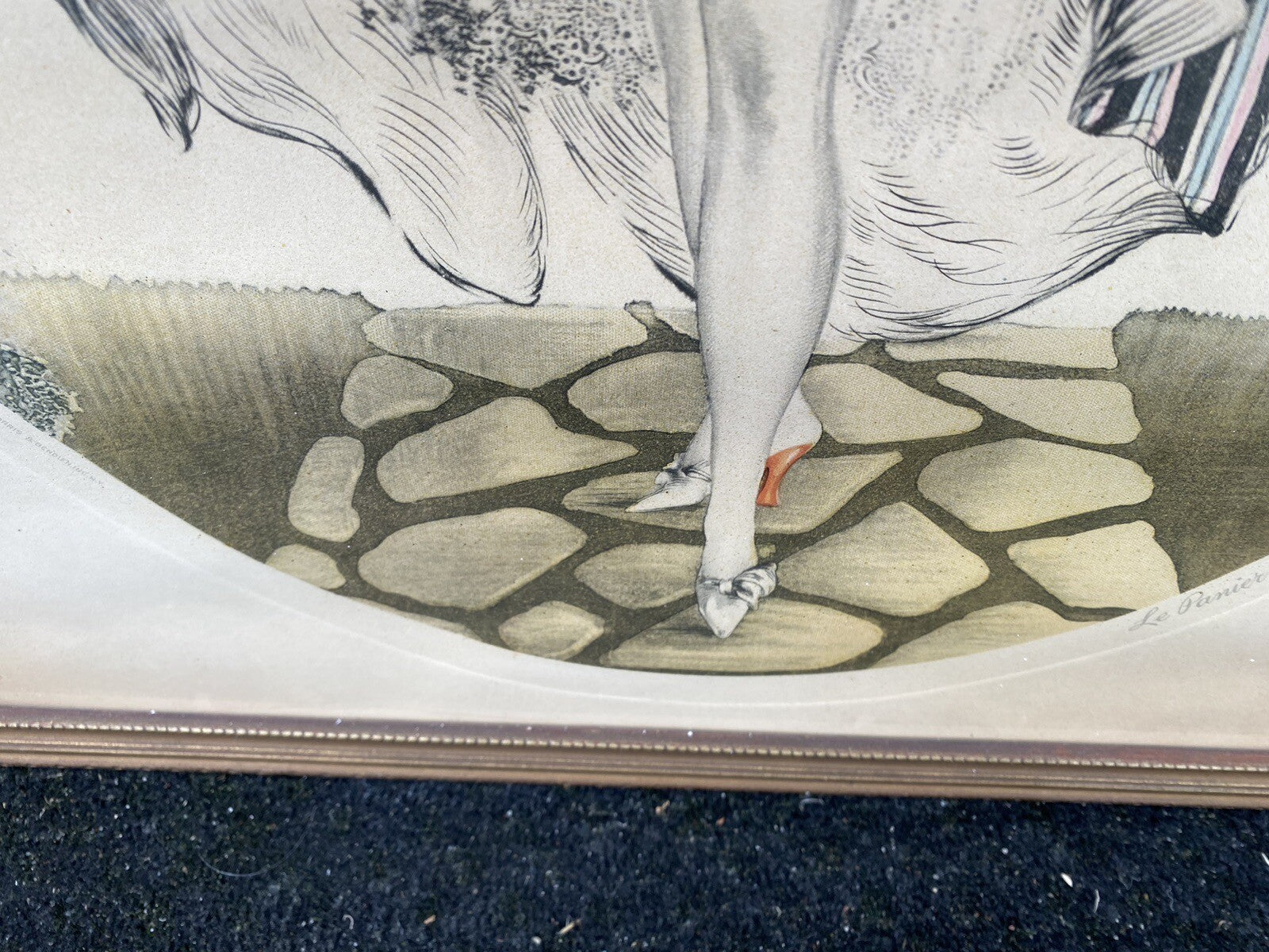 65135 Old ICART Print LE PANIER DE FOMMES Morris Bender INC