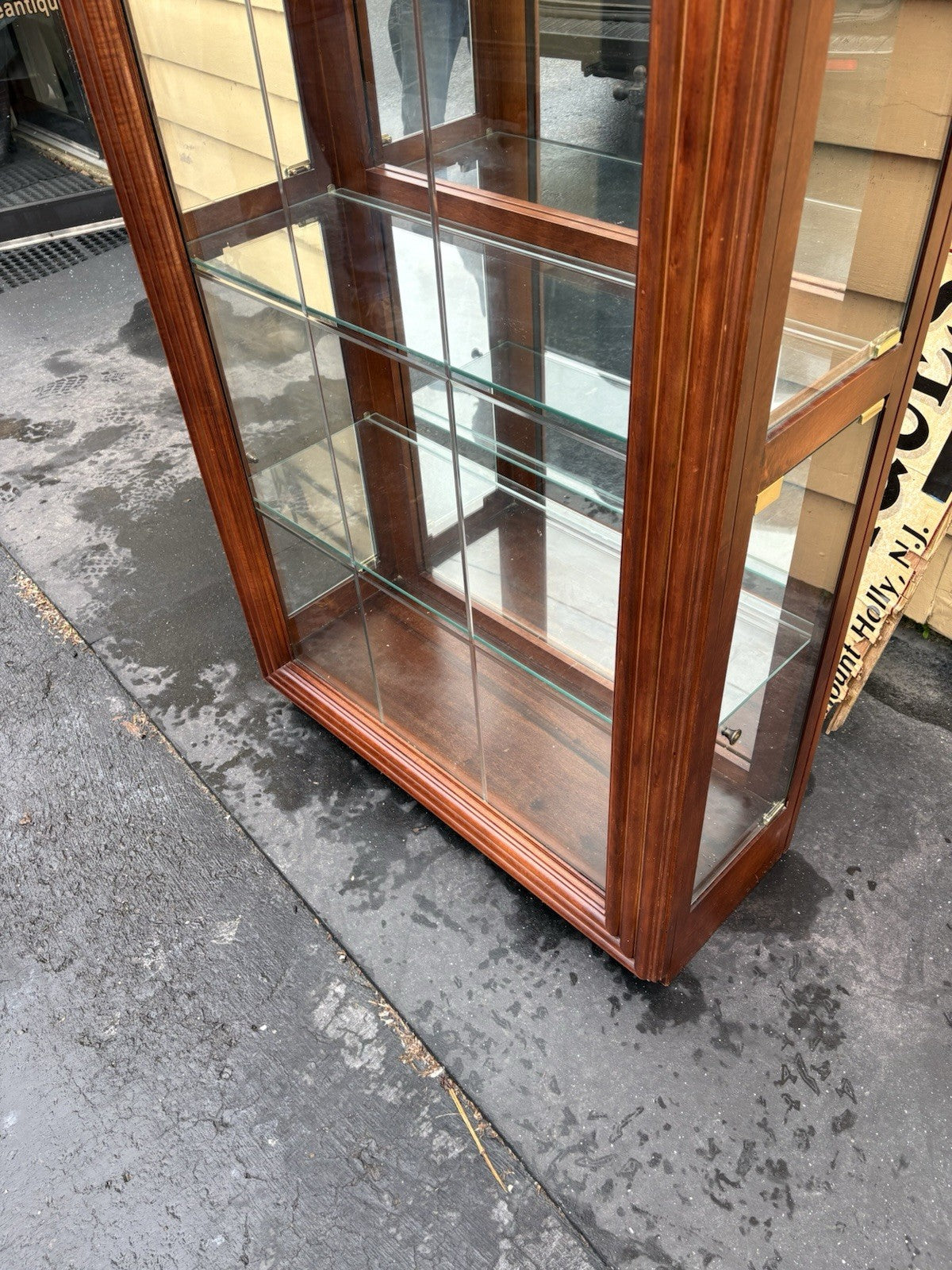 66655 Dome Top Mahogany ETCHED Glass  PULASKI China Cabinet Curio