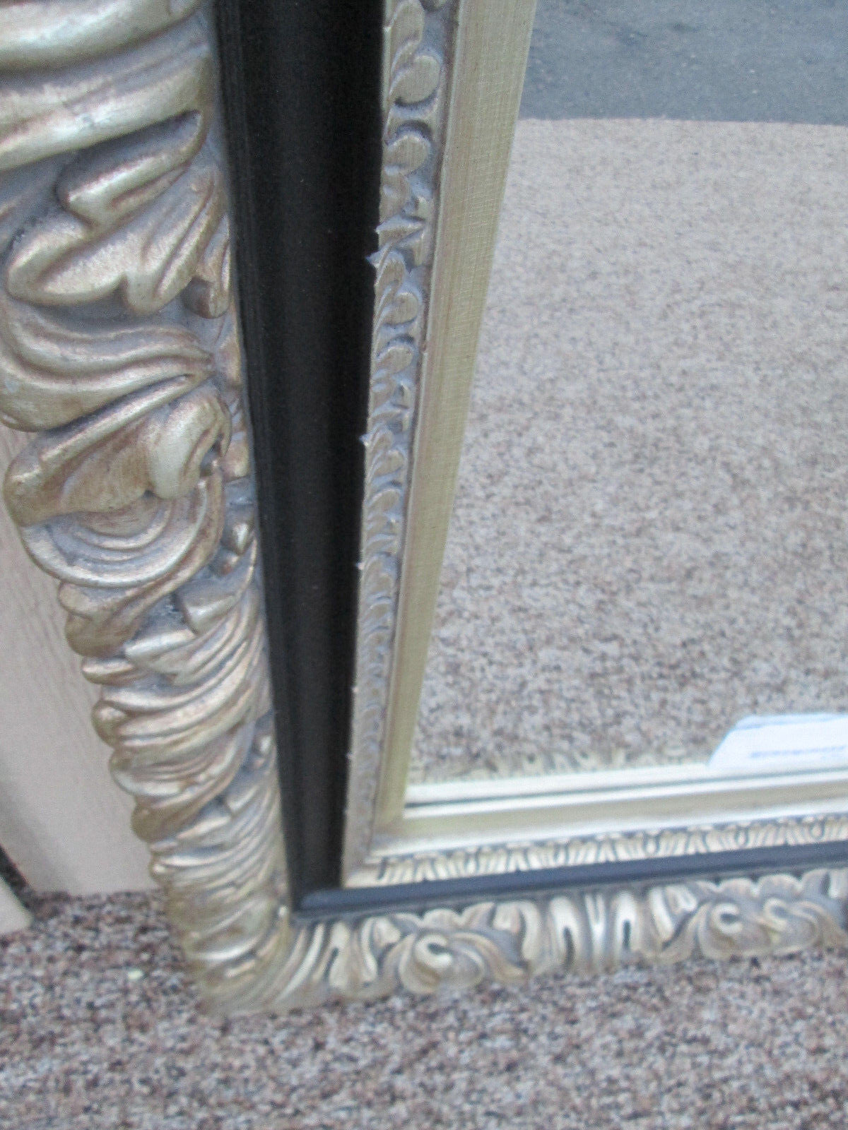 57873   Quality Carved Wood Mirror in Custom Framed Picture Frame