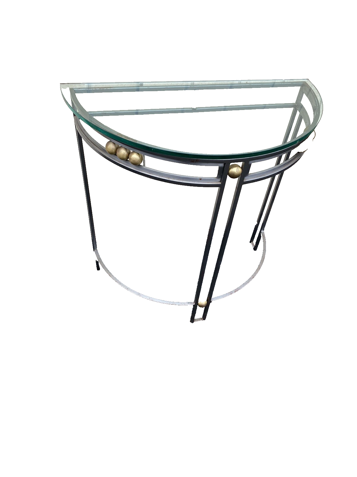 65275 Glass Top Iron Console Table Stand