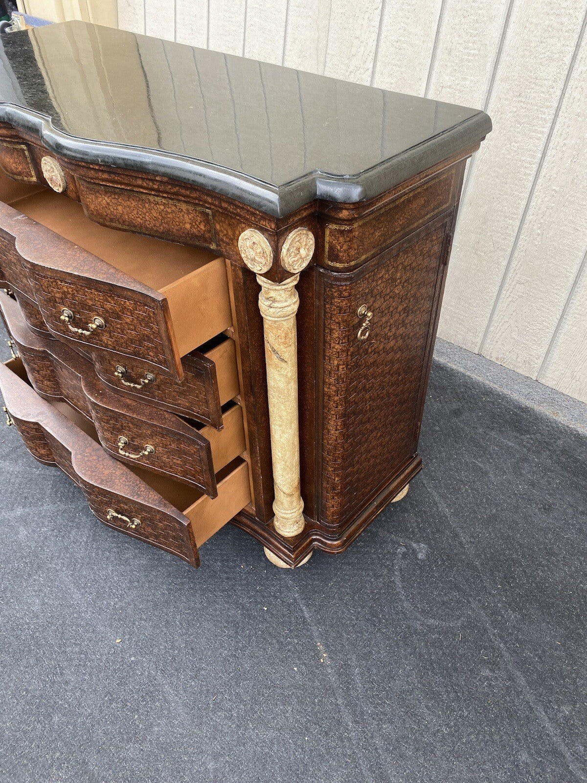 64591 Marble Top Server Chest Sides Open