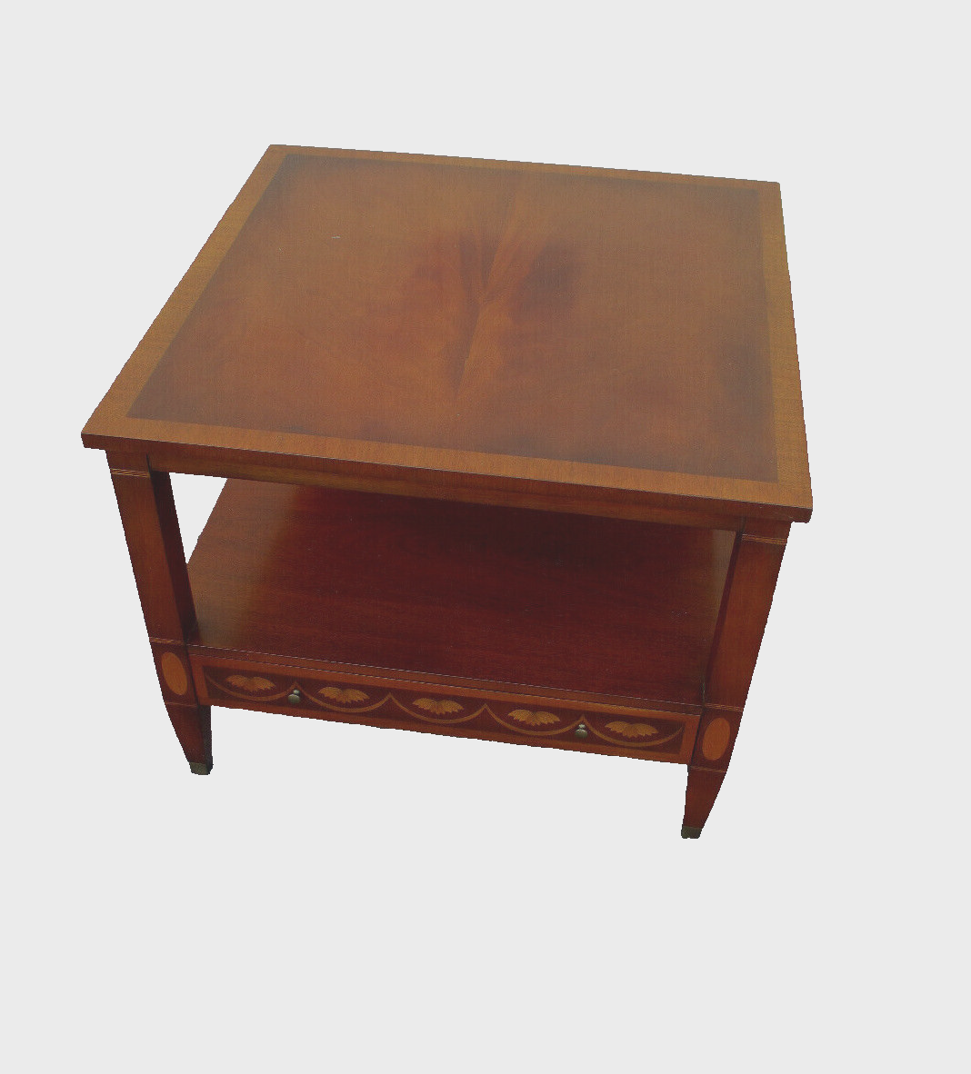 63289 Banded Mahogany Lamp Table Stand With Drawer