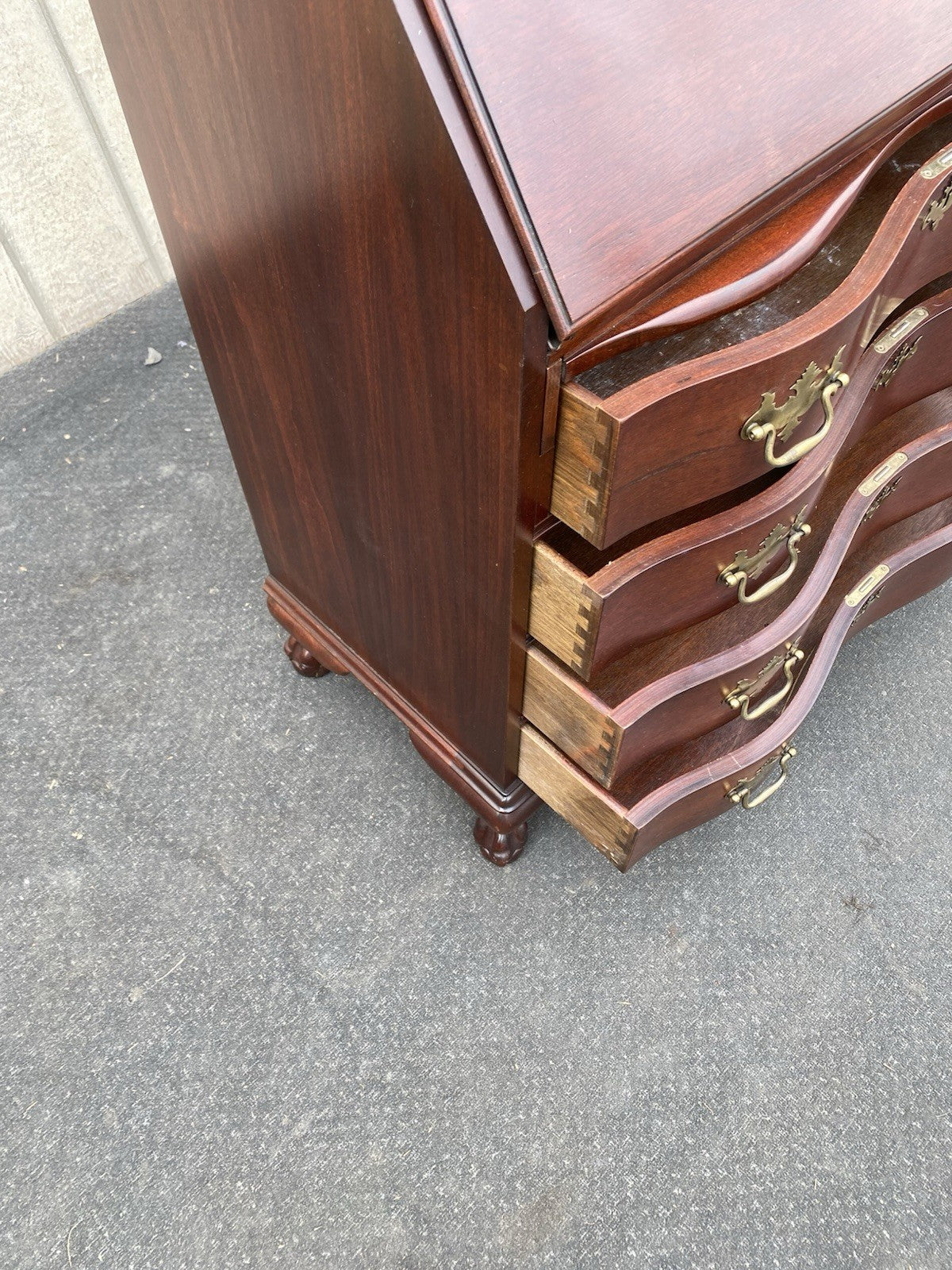 66491 JASPER Furniture Bubble Glass Secretary Desk w/ Bookcase Top