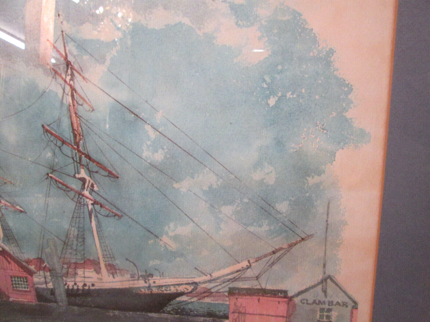 58653 Pair of Ship Watercolor Framed Prints by PAUL N NORTON SEA Scape