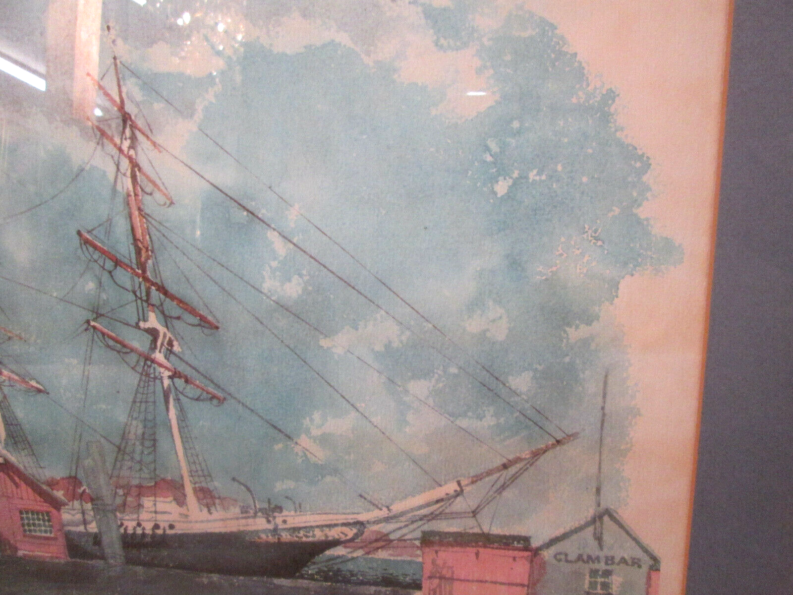 58653 Pair of Ship Watercolor Framed Prints by PAUL N NORTON SEA Scape