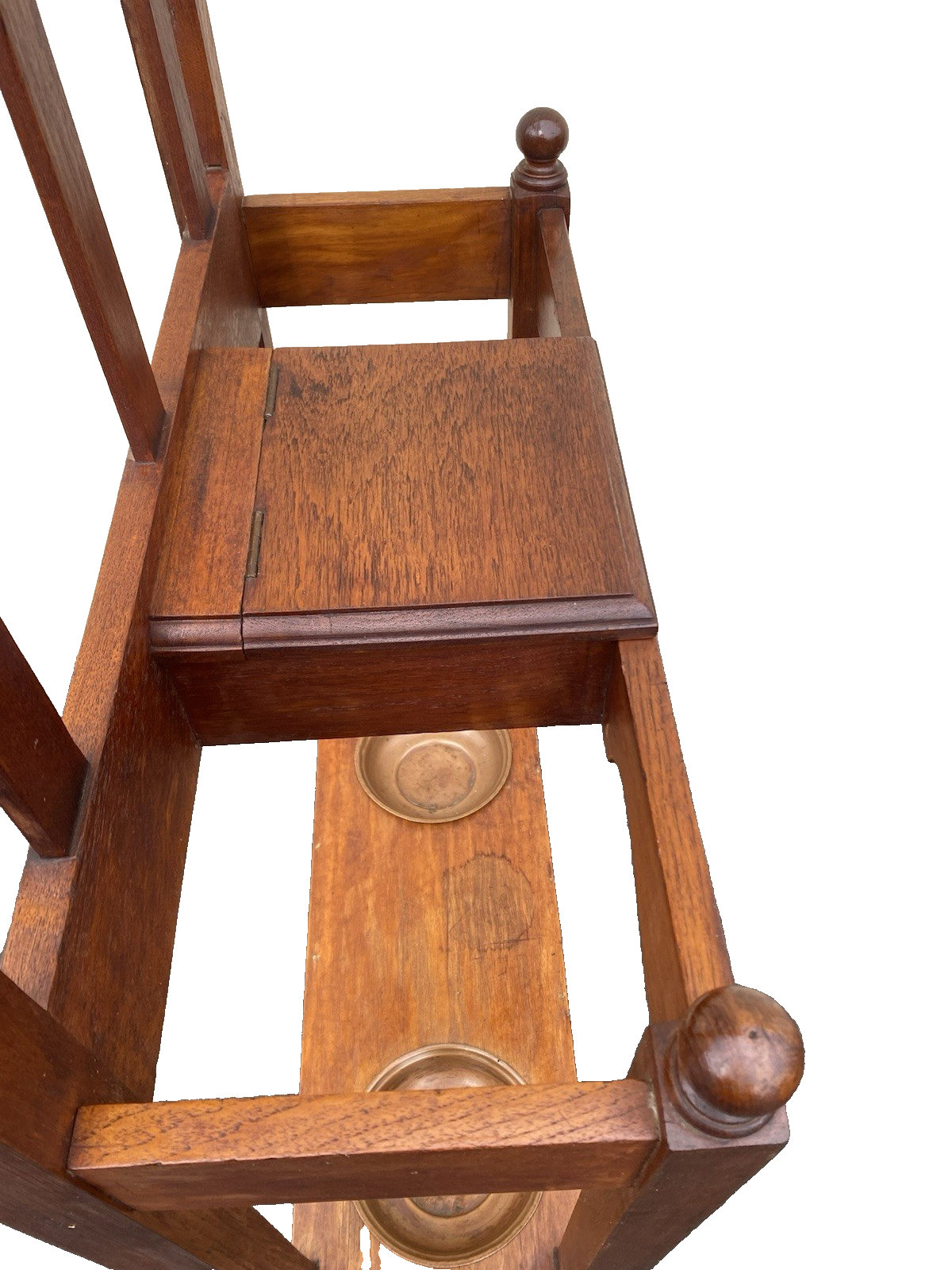 66600 Antique Victorian Hat Rack Hallseat w/ Mirror + Umbrella Stand